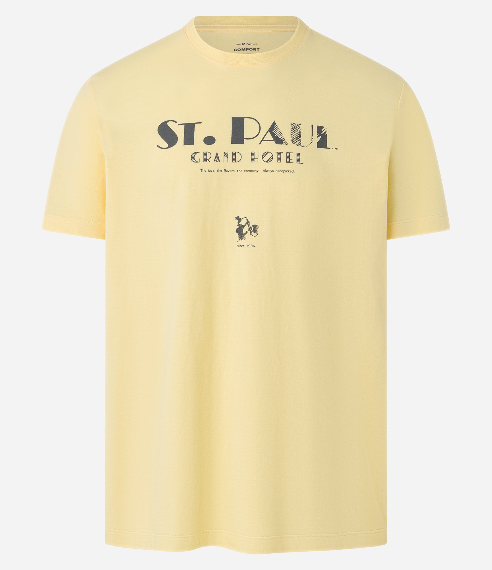 Camiseta Comfort em Algodão com estampa Lettering Amarelo 1