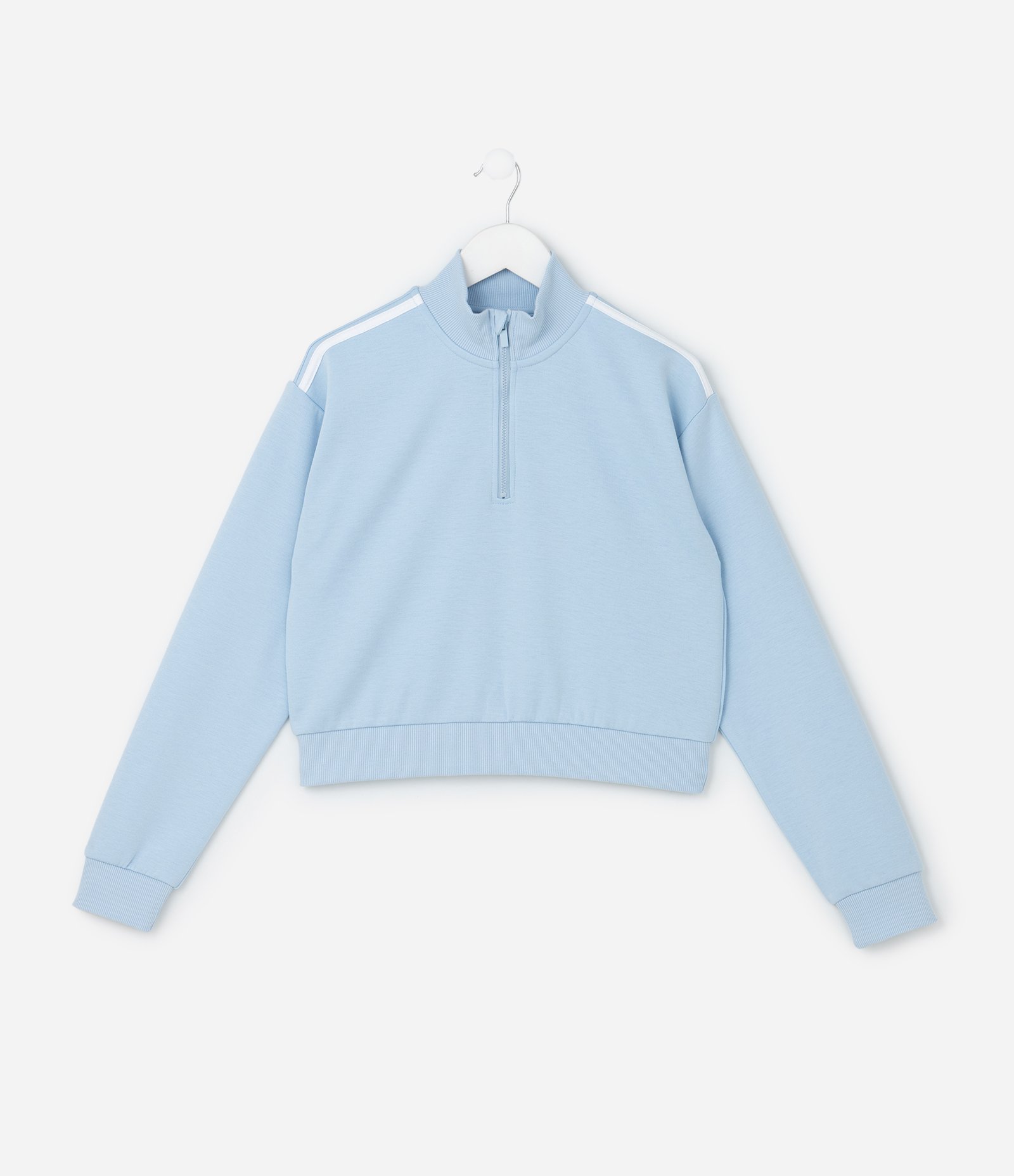 Blusão Infantil em Tech Fleece com Zíper na Gola - Tam 5 a 14 Anos Azul 1