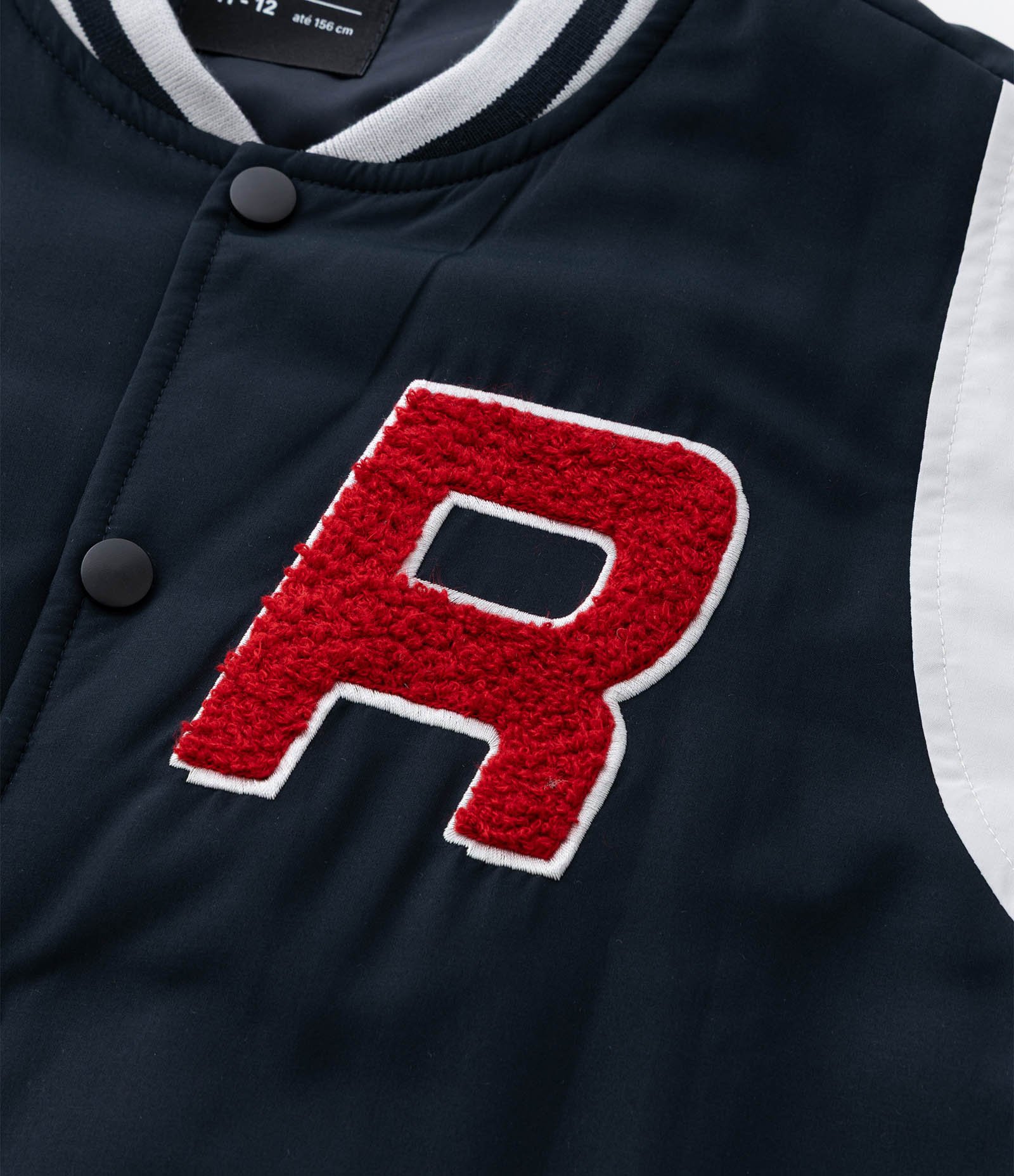 Jaqueta Bomber Infantil com Recortes Contrastante - Tam 5 a 14 Anos Preto 5