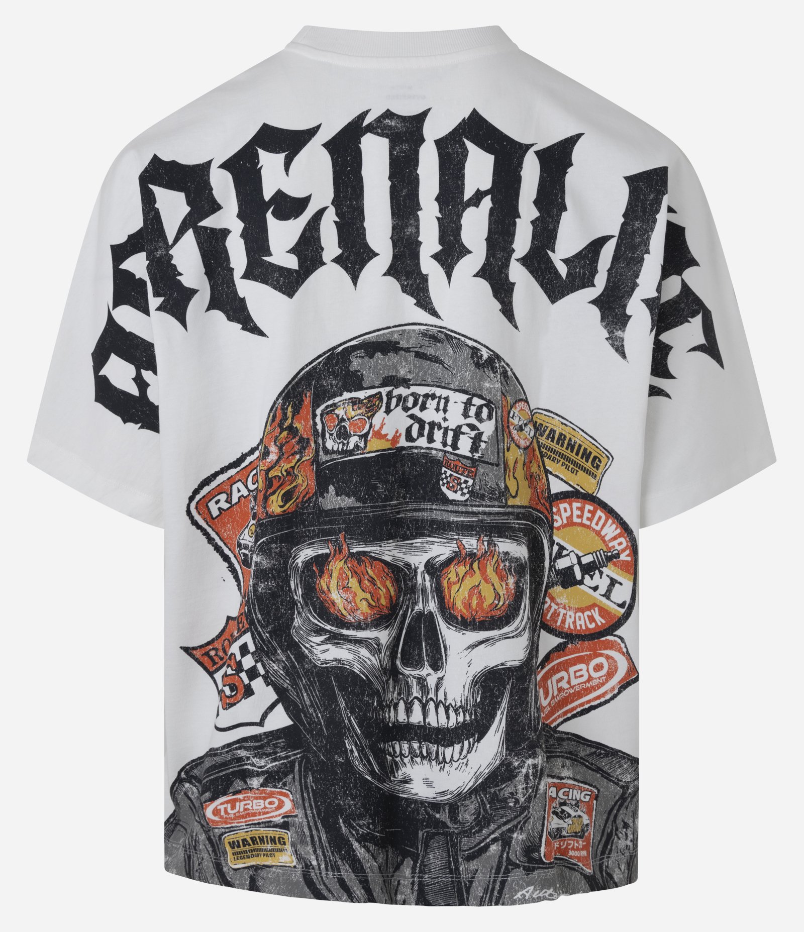 Camiseta Oversized em Algodão com Estampa Frente e Costas Adrenaline Branco 7