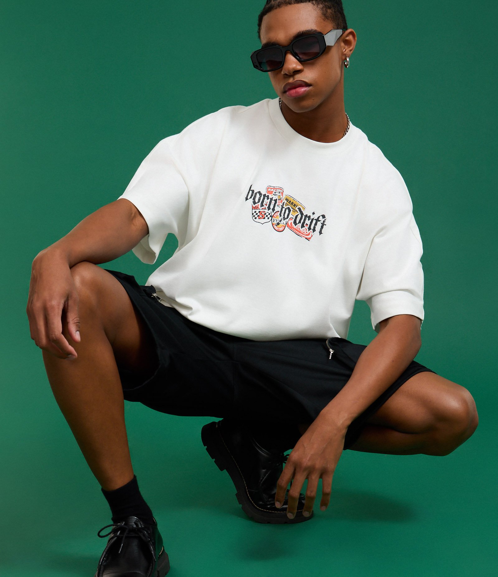 Camiseta Oversized em Algodão com Estampa Frente e Costas Adrenaline Branco 4