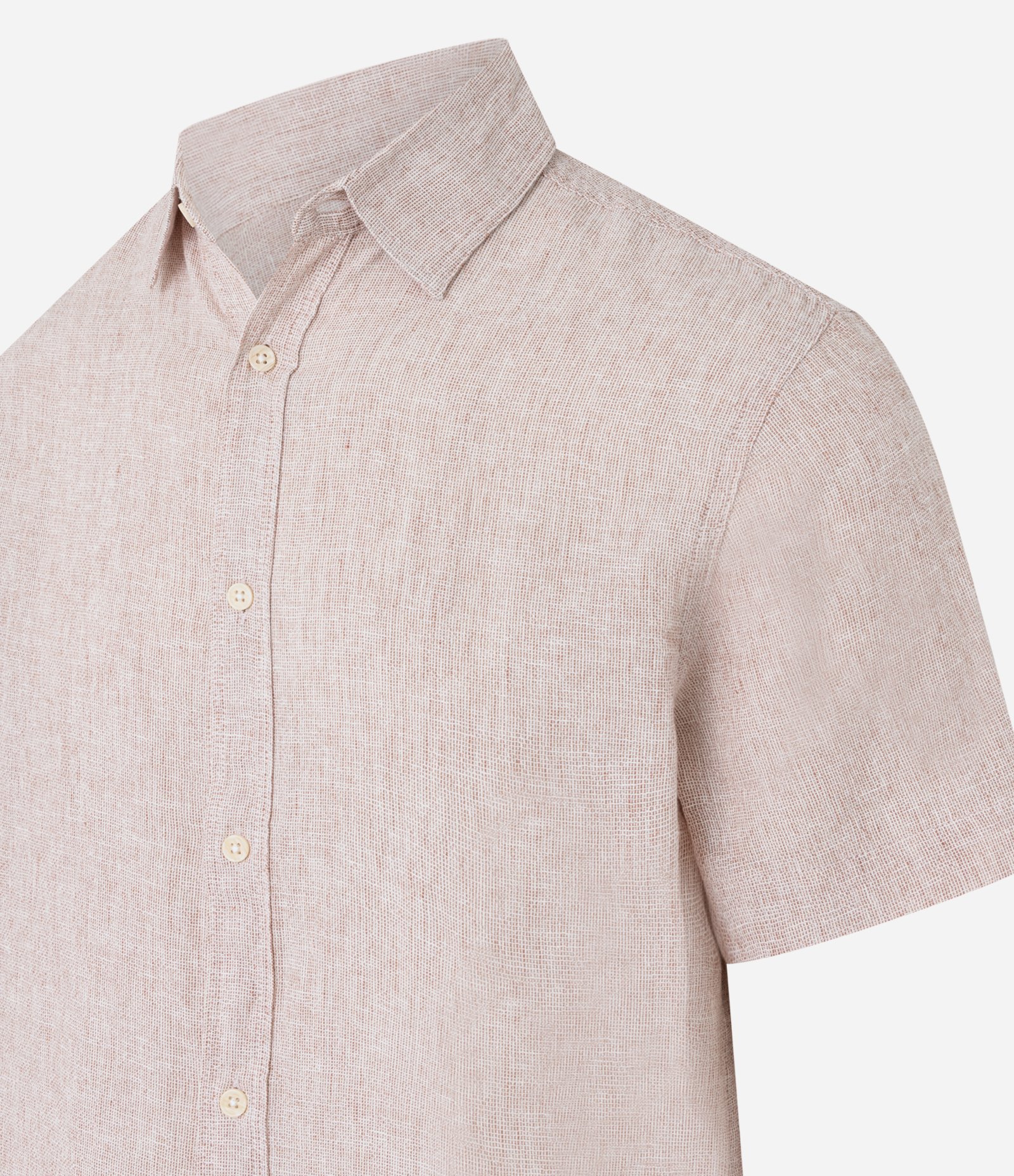 Camisa Regular em Linho com Abotoamento Rosa 6