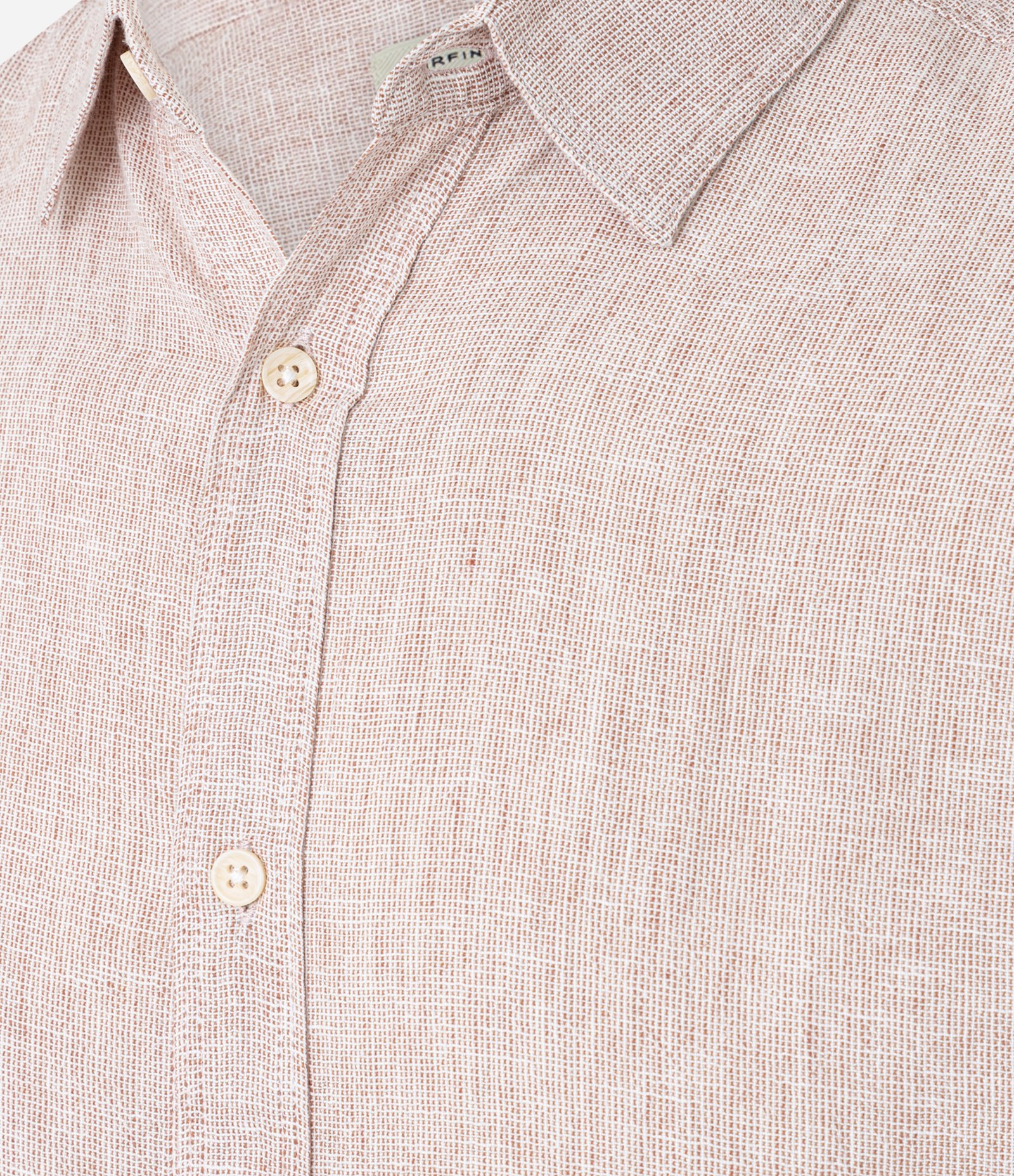 Camisa Regular em Linho com Abotoamento Rosa 7