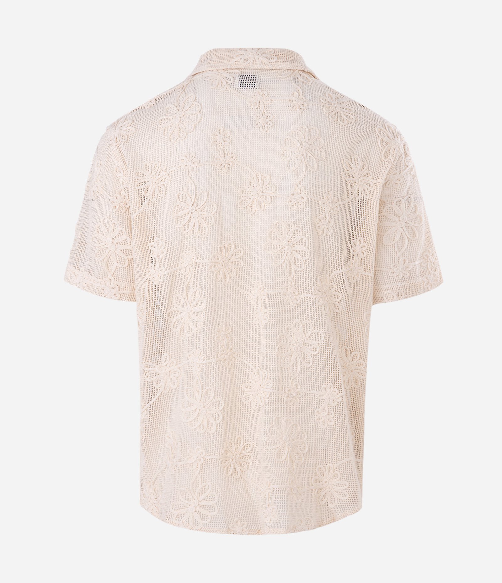Camisa em Algodão com Tela Bordado em Floral Bege 8
