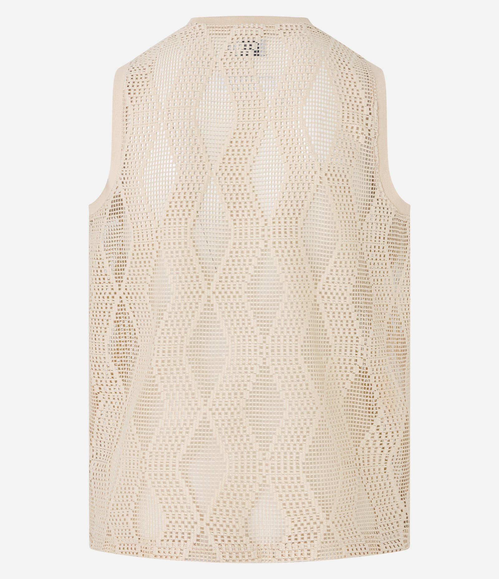 Regata Regular em Jacquard Telada com Textura Quadriculada Bege 9