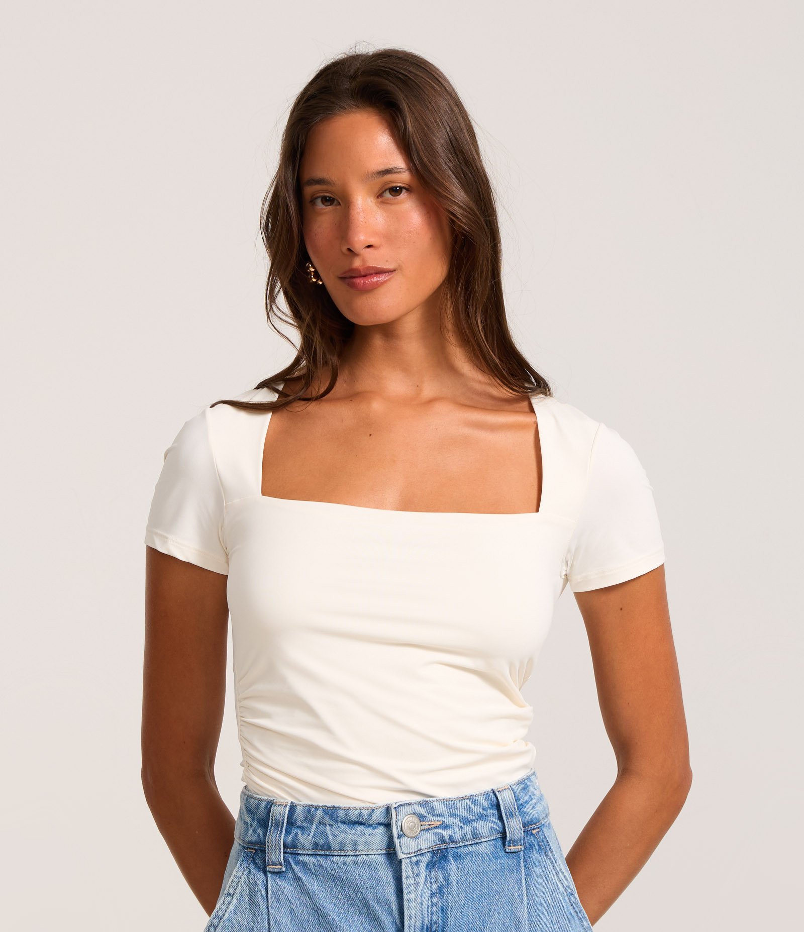 Blusa com Decote Quadrado e Franzido 1