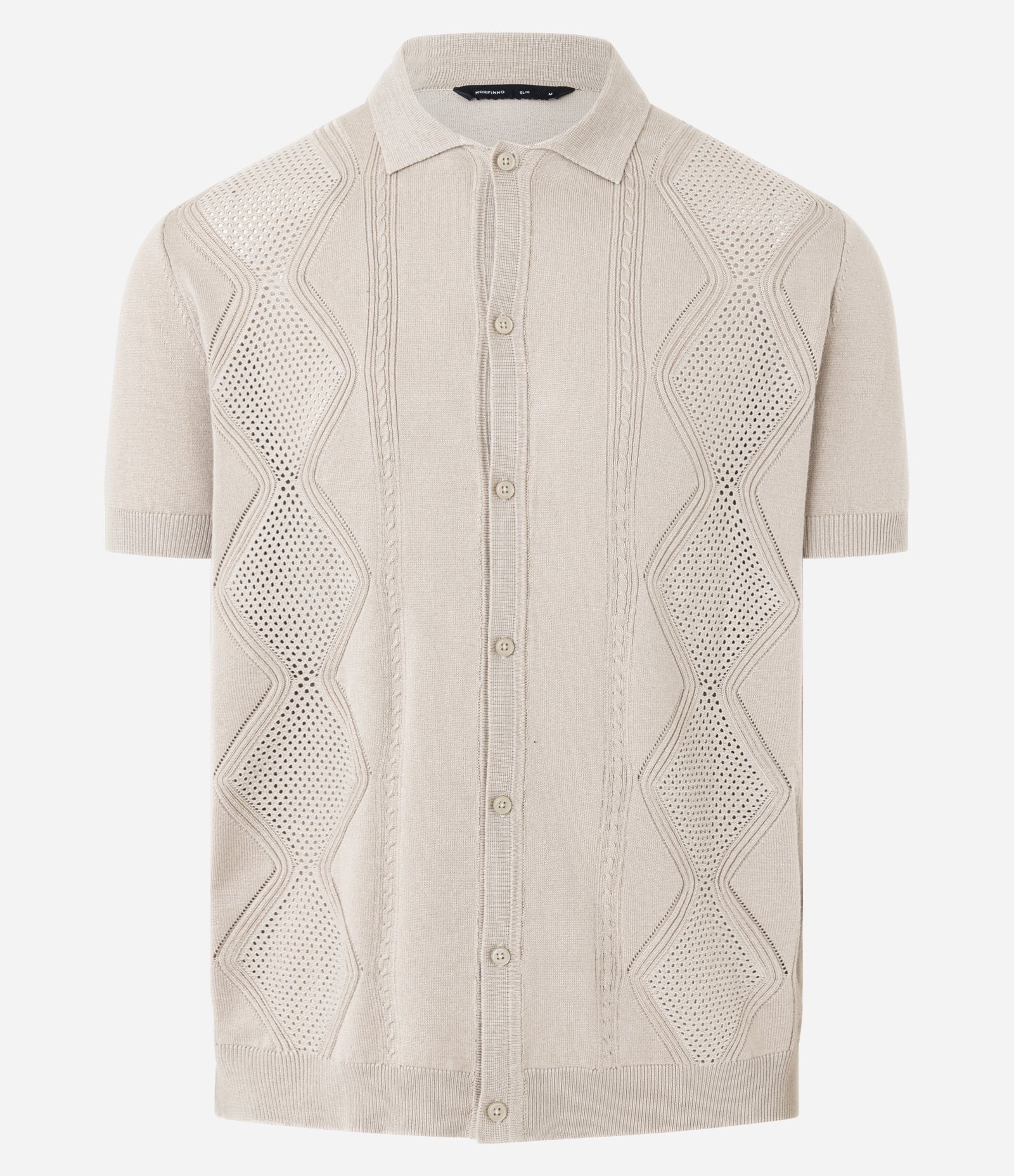 Camisa em Viscose com Texturizado Argyle Cinza 6