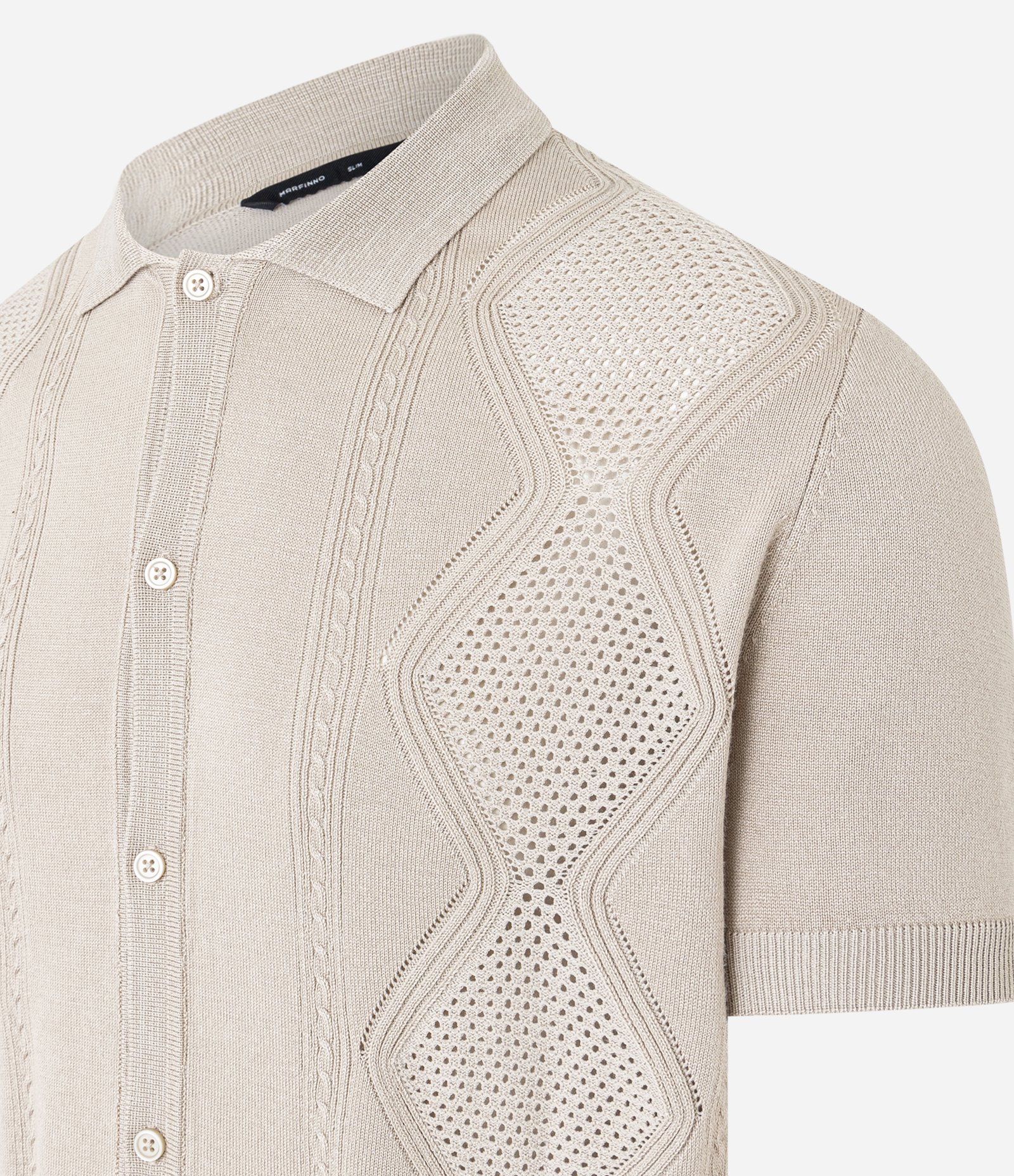 Camisa em Viscose com Texturizado Argyle Cinza 7