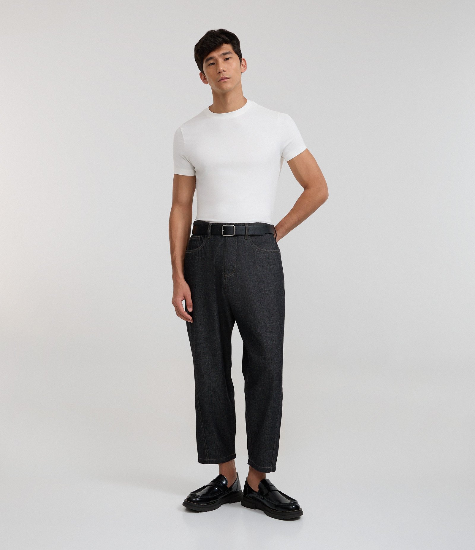 Camiseta Muscle em Viscose com Gola Reonda Branco 2