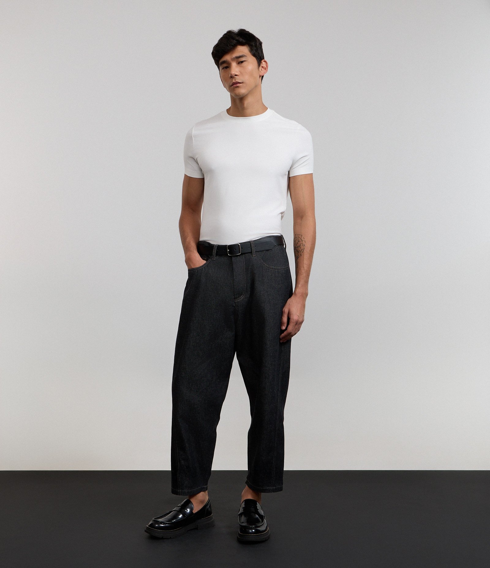 Camiseta Muscle em Viscose com Gola Reonda Branco 4