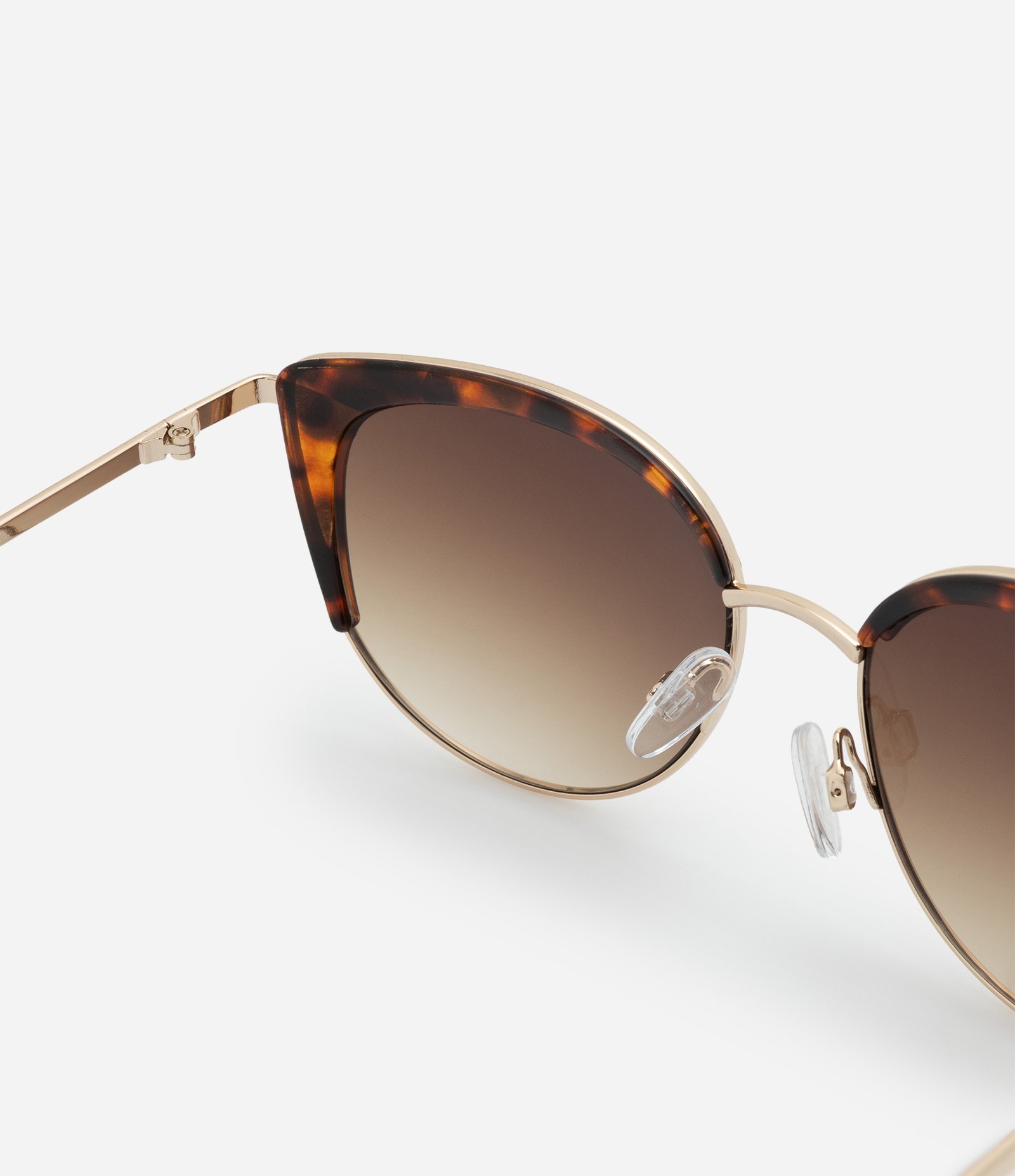 Óculos de Sol Gateado com Hastes Tartaruga em Metal Marrom 4