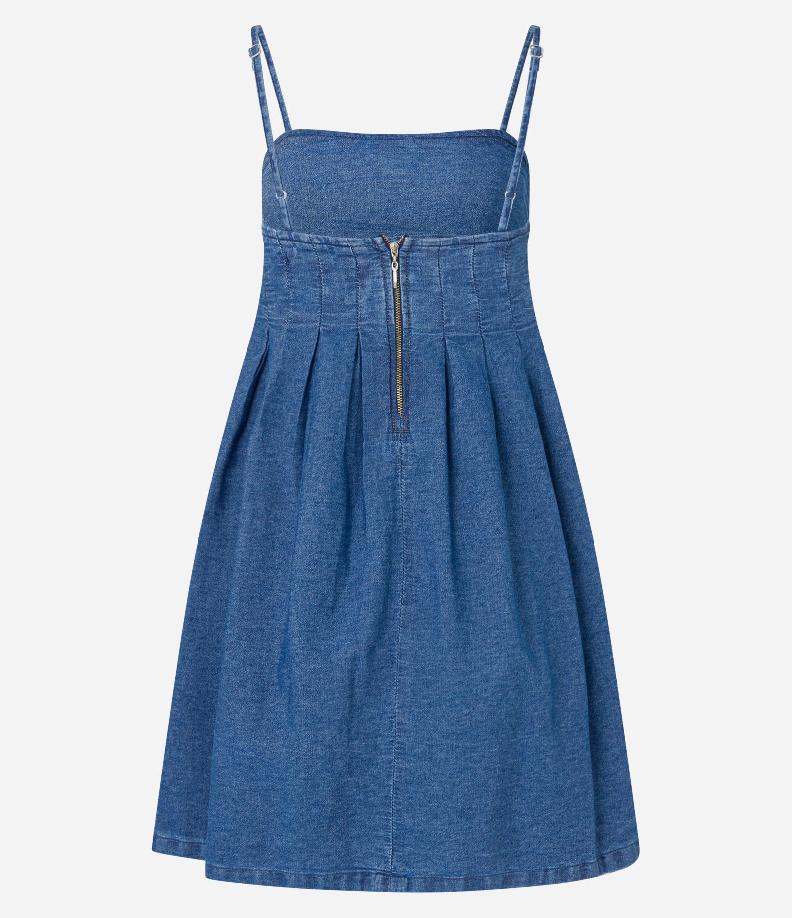 Vestido Curto em Jeans com Detalhe Drapeado Azul 7