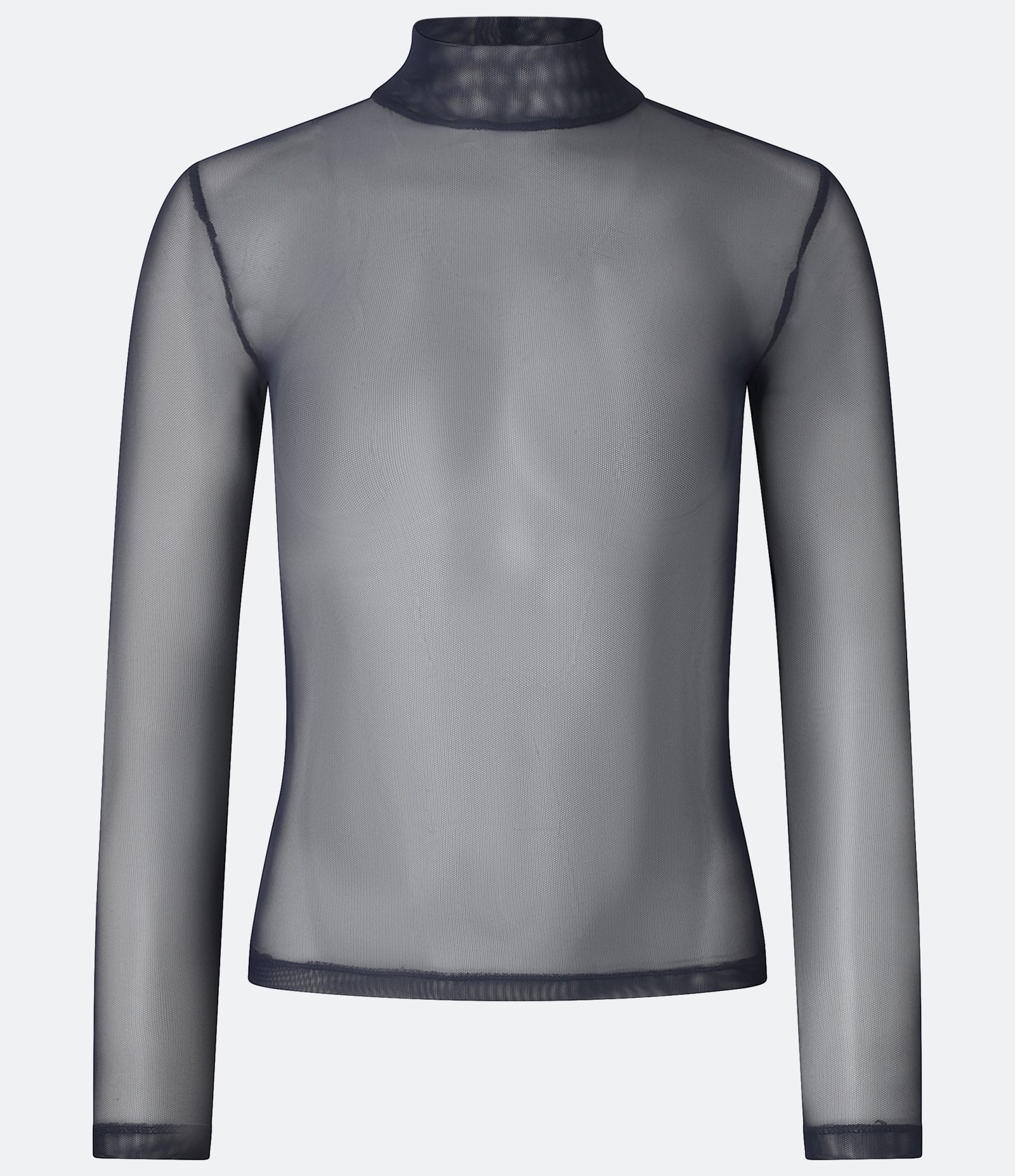 Blusa em Tule Segunda Pele com Transparência Azul Marinho 4