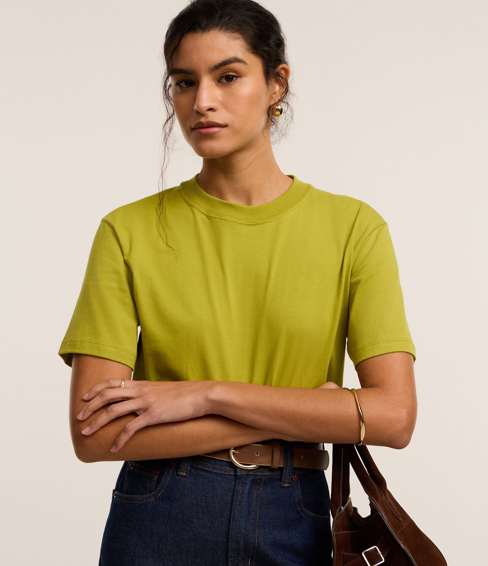 Camiseta em Algodão com Gola Redonda 1