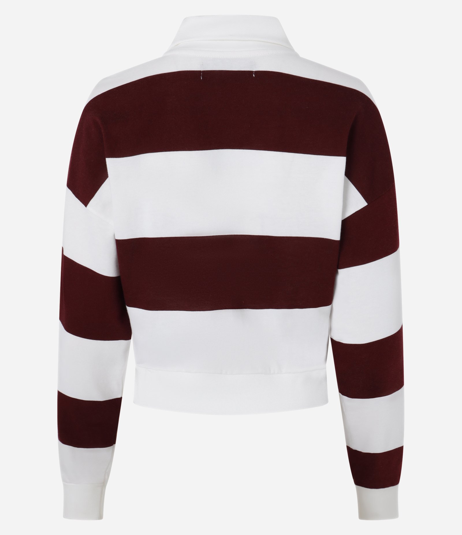 Blusa Sportcore com Gola Lapela e Listras Bold Branco/Bordô 7