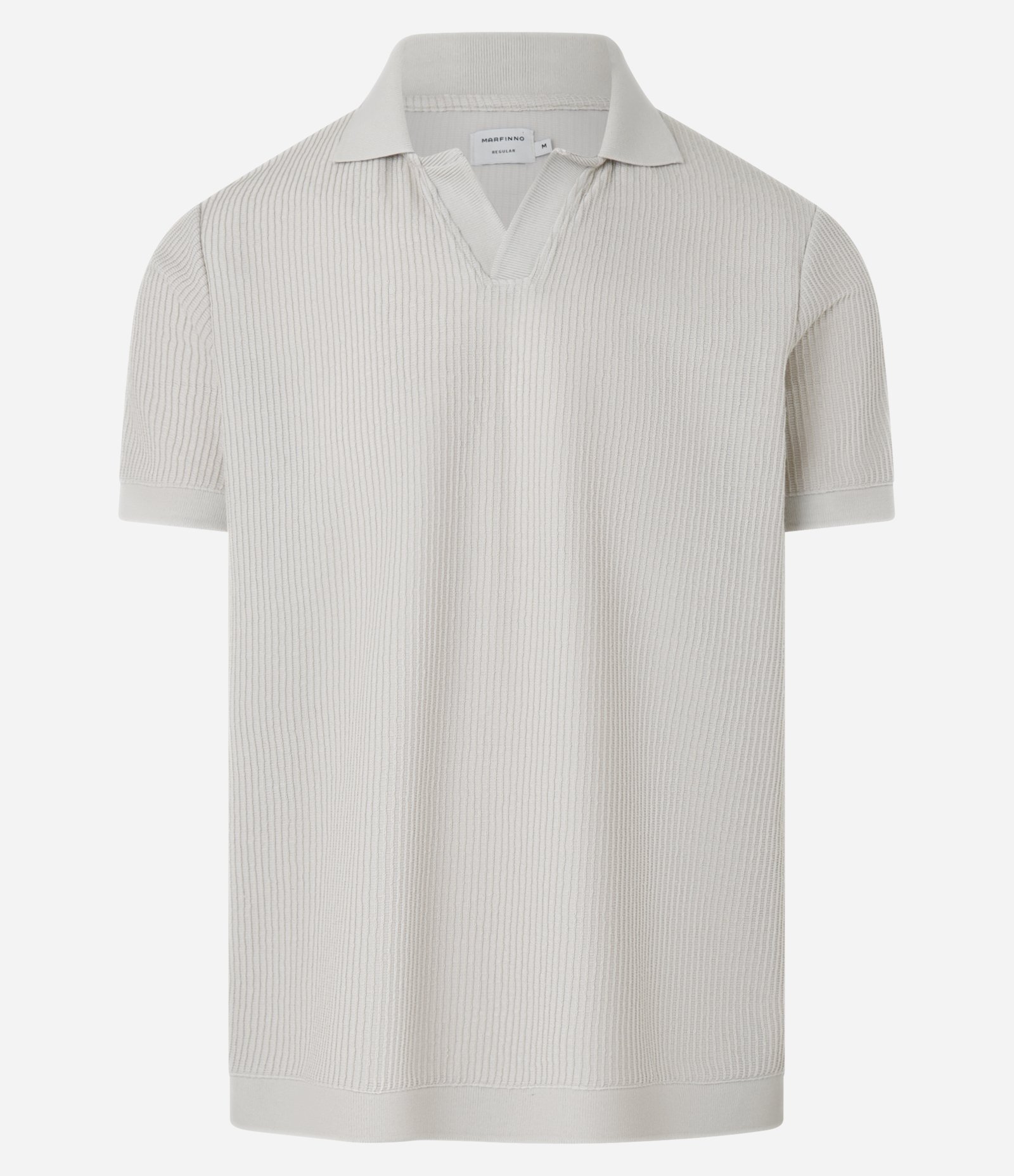 Camisa Polo Regular em Algodão com Textura Bege 5