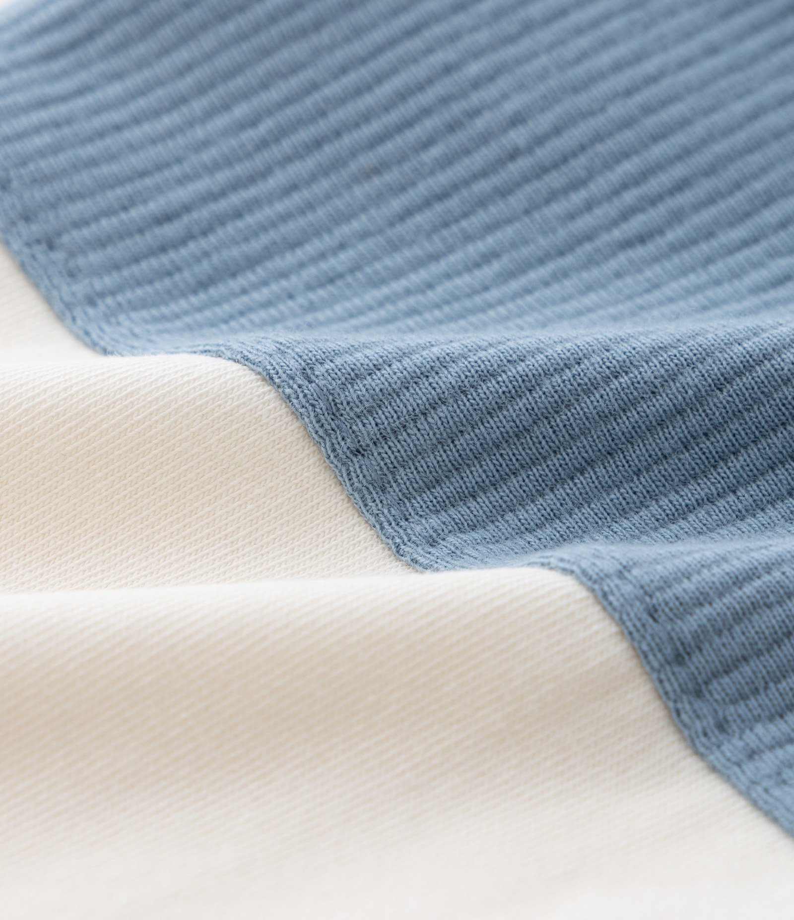 Body Infantil Texturizado Bicolor com Bolsinho - Tam 0 a 18 meses Azul/Off White 3