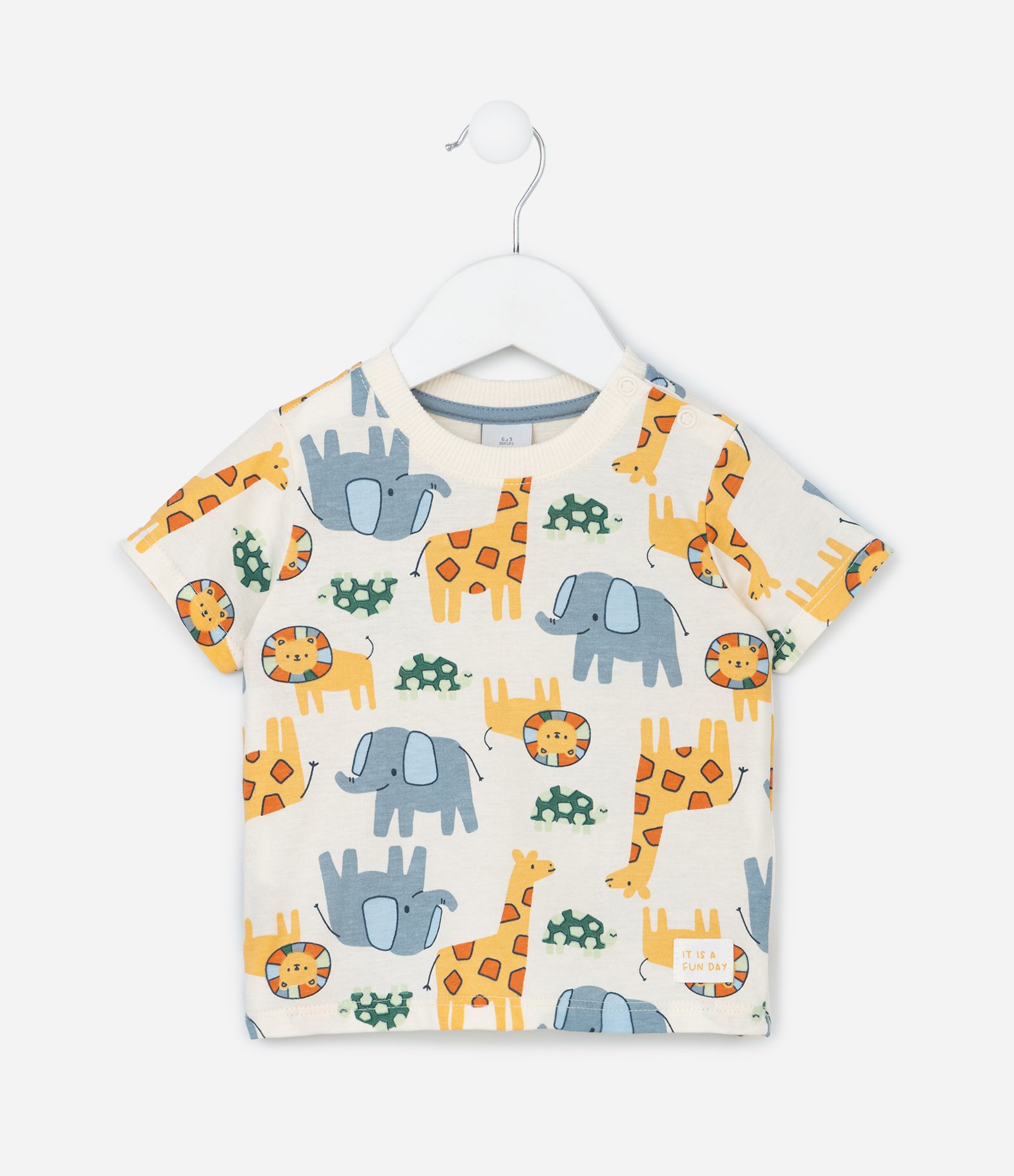 Conjunto Infantil com Estampa de Bichinhos - Tam RN a 18 meses Bege 3