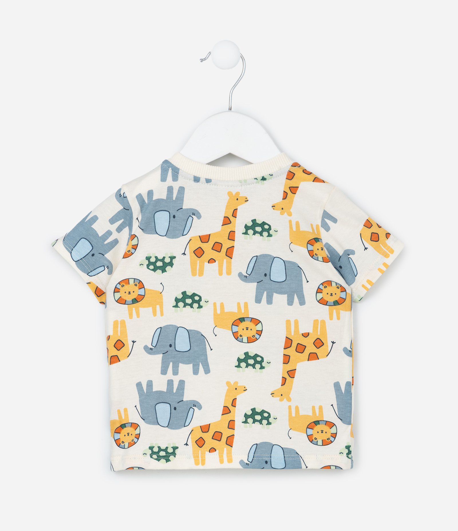 Conjunto Infantil com Estampa de Bichinhos - Tam RN a 18 meses Bege 4