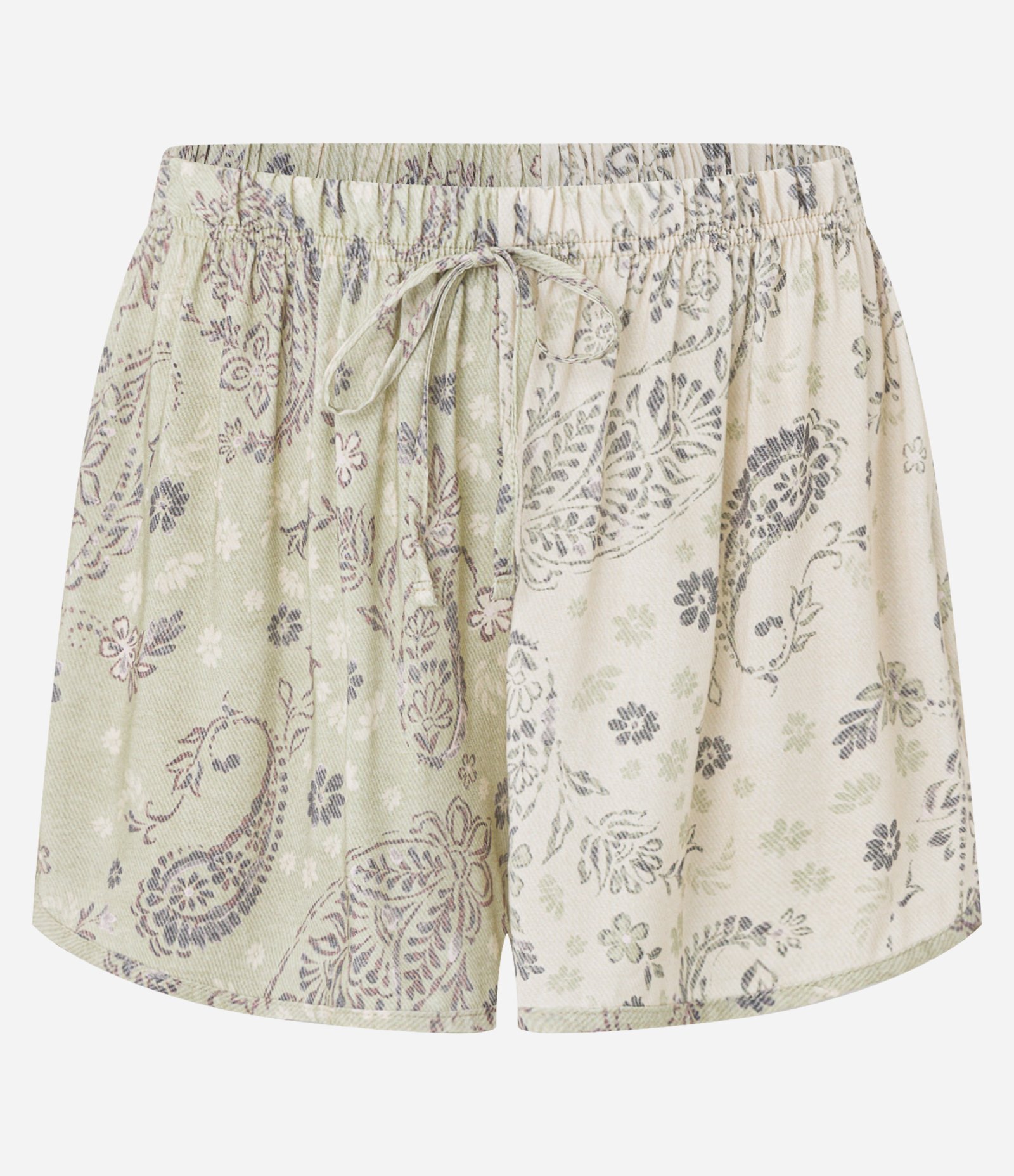 Pijama Short Doll em Viscose com Estampa Étnica Bege 6