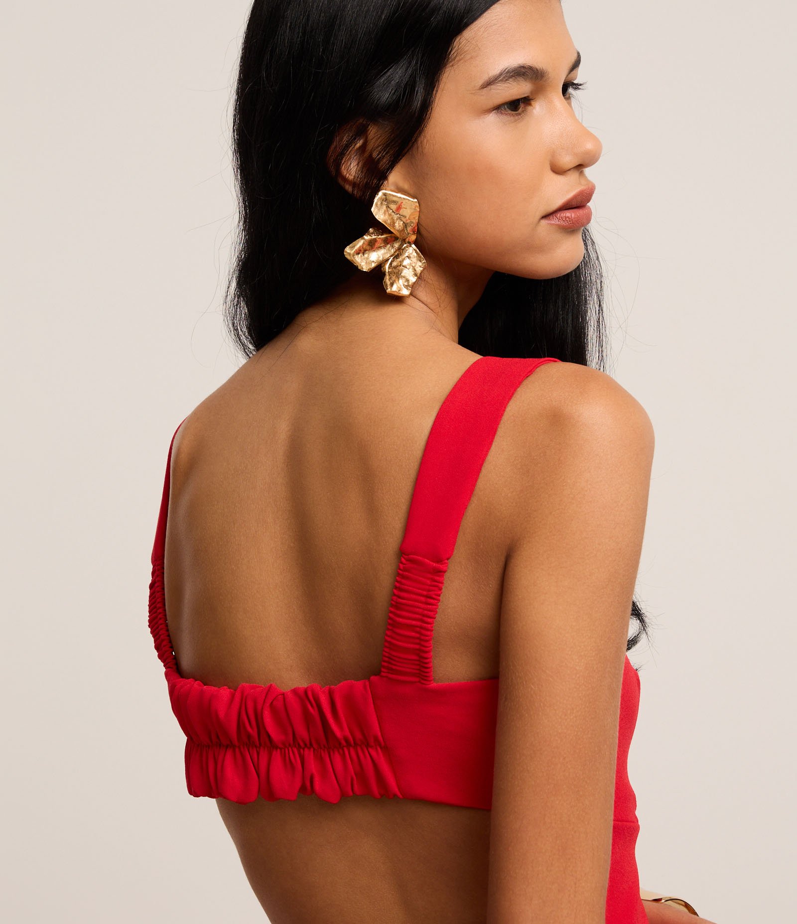 Vestido Tubinho Midi Acetinado com Recortes e Fenda Rosa 4