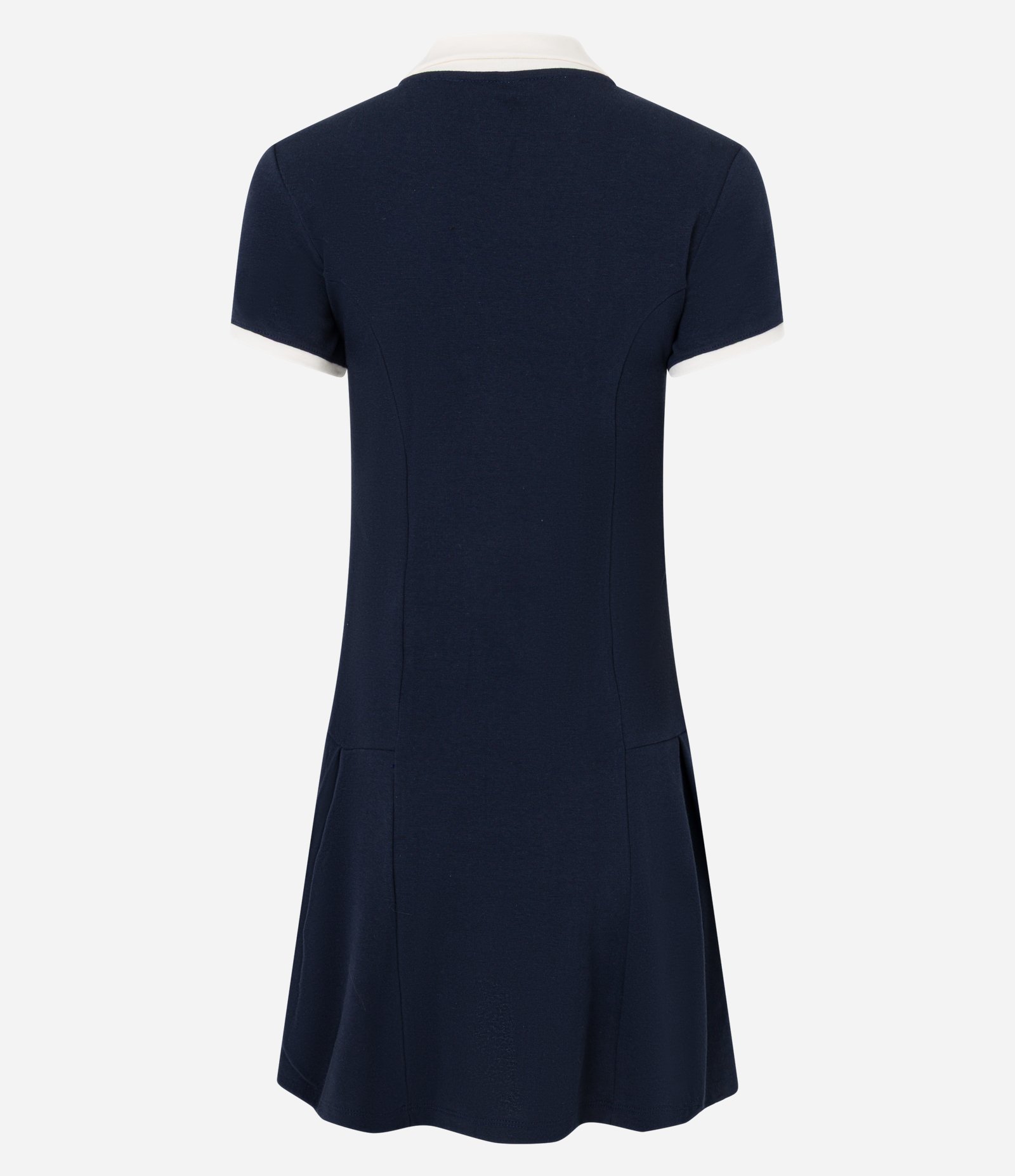 Vestido Curto em Ribana com Gola Polo Contrastante Azul Marinho 6