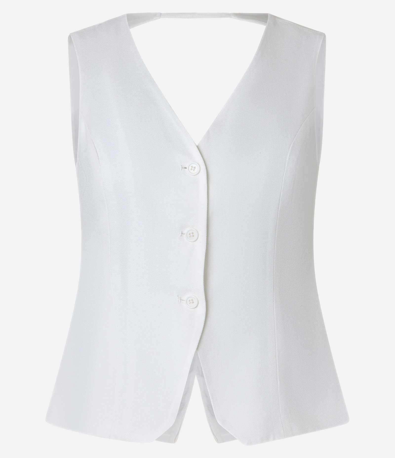 Colete em Alfaiataria com Costas Abertas Branco 7