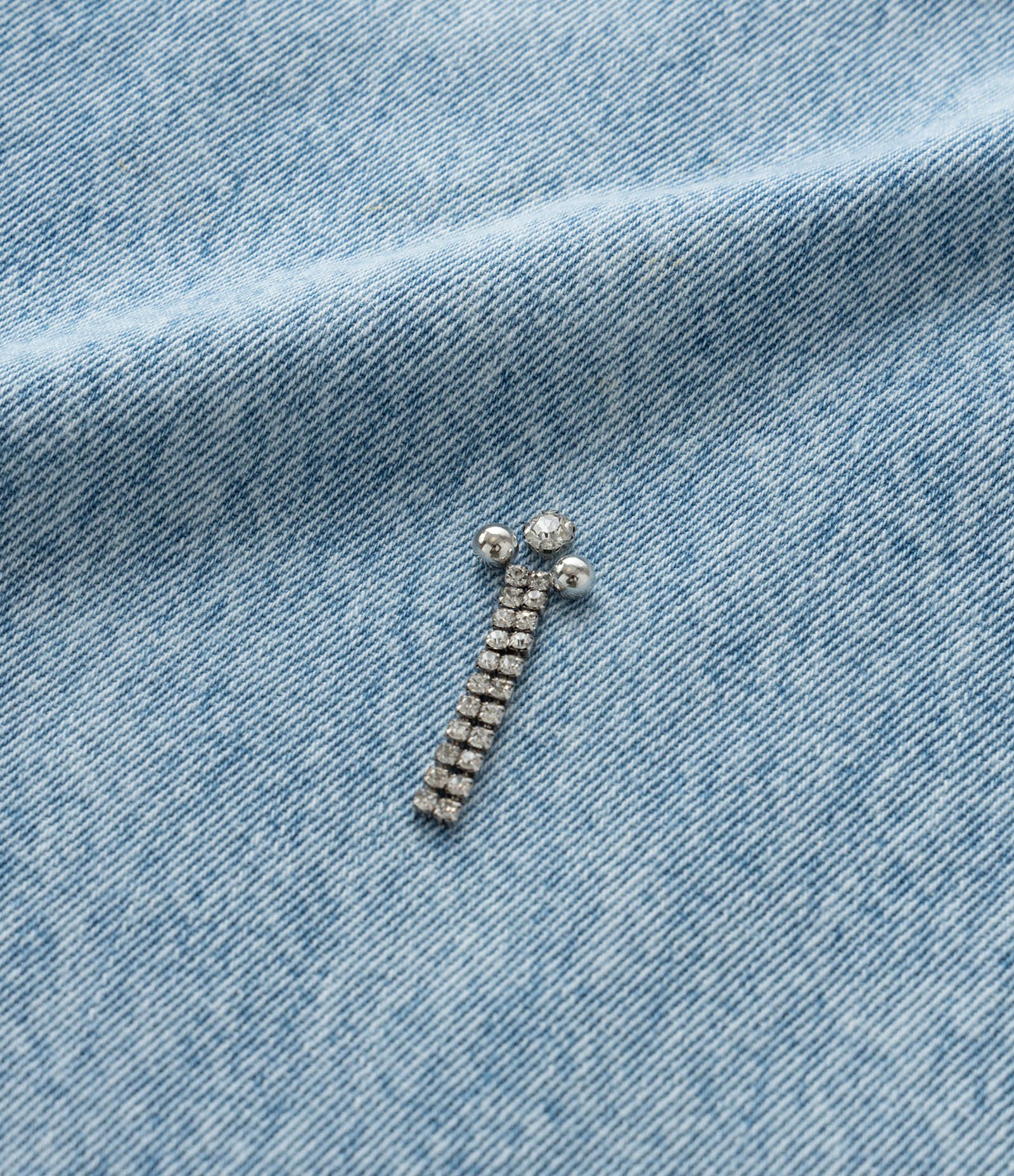 Calça Wide Leg em Jeans com Aplicação de Strass Curve & Plus Size Azul 9