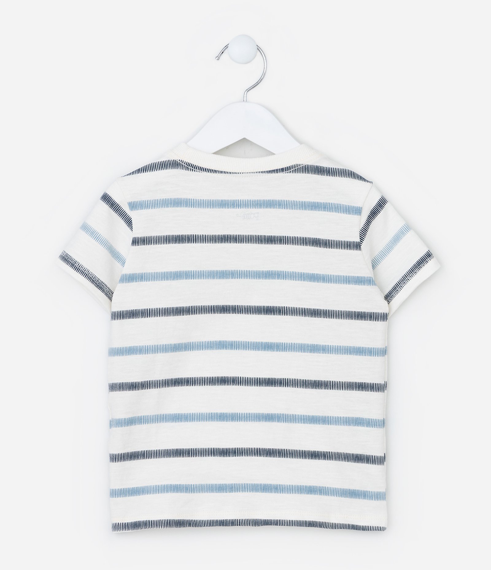 Camiseta Infantil com Estampa Listrada - Tam 1 a 6 Anos Azul 3