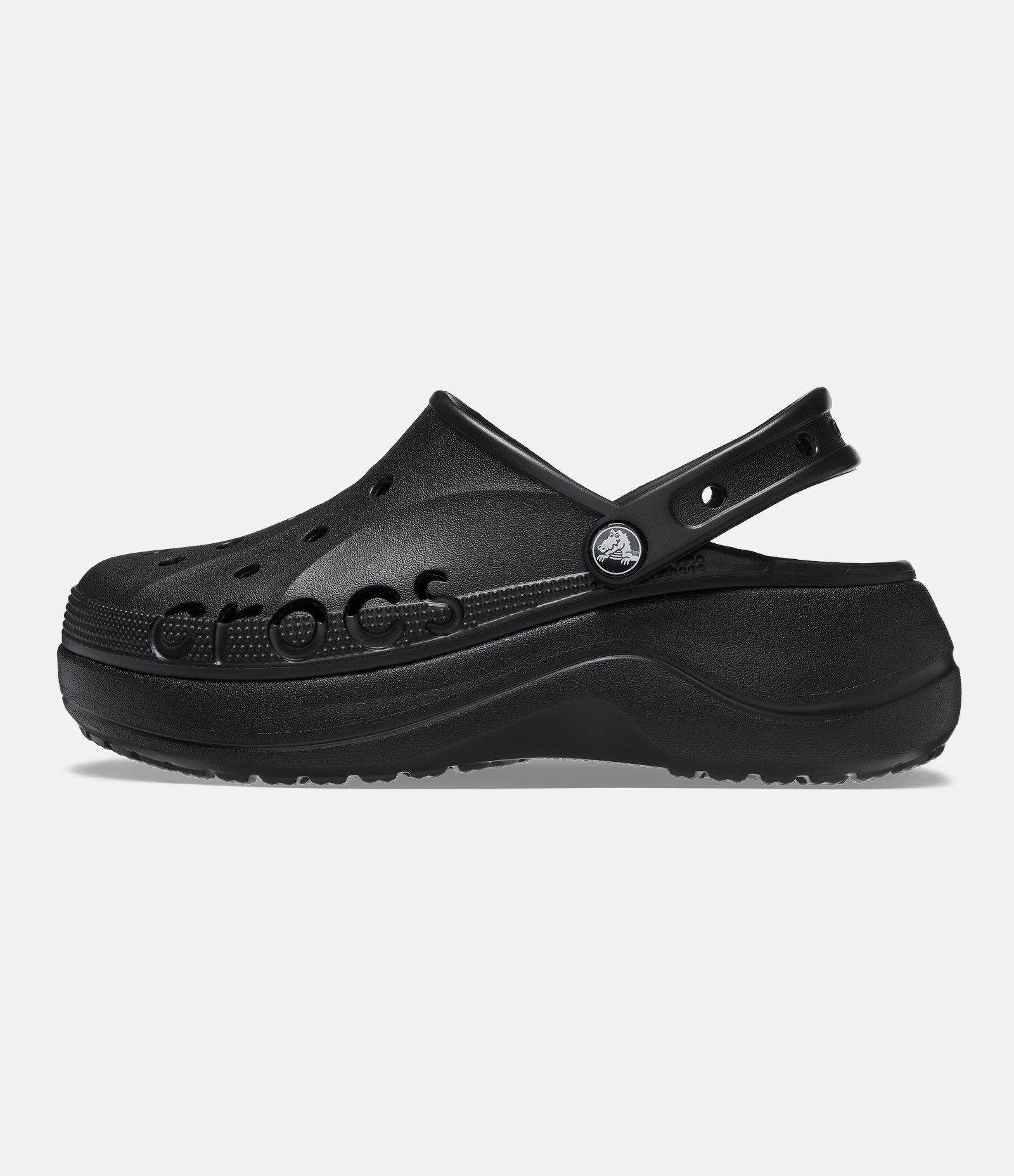 Sandália Babuche Crocs Plataforma Preto 4