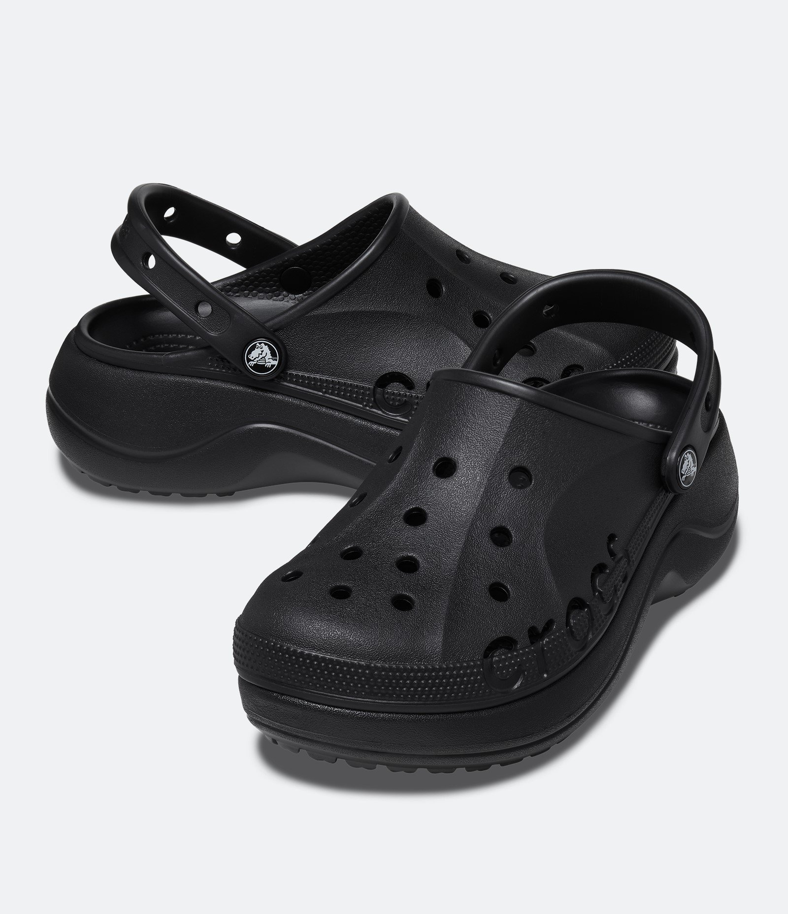 Sandália Babuche Crocs Plataforma Preto 5