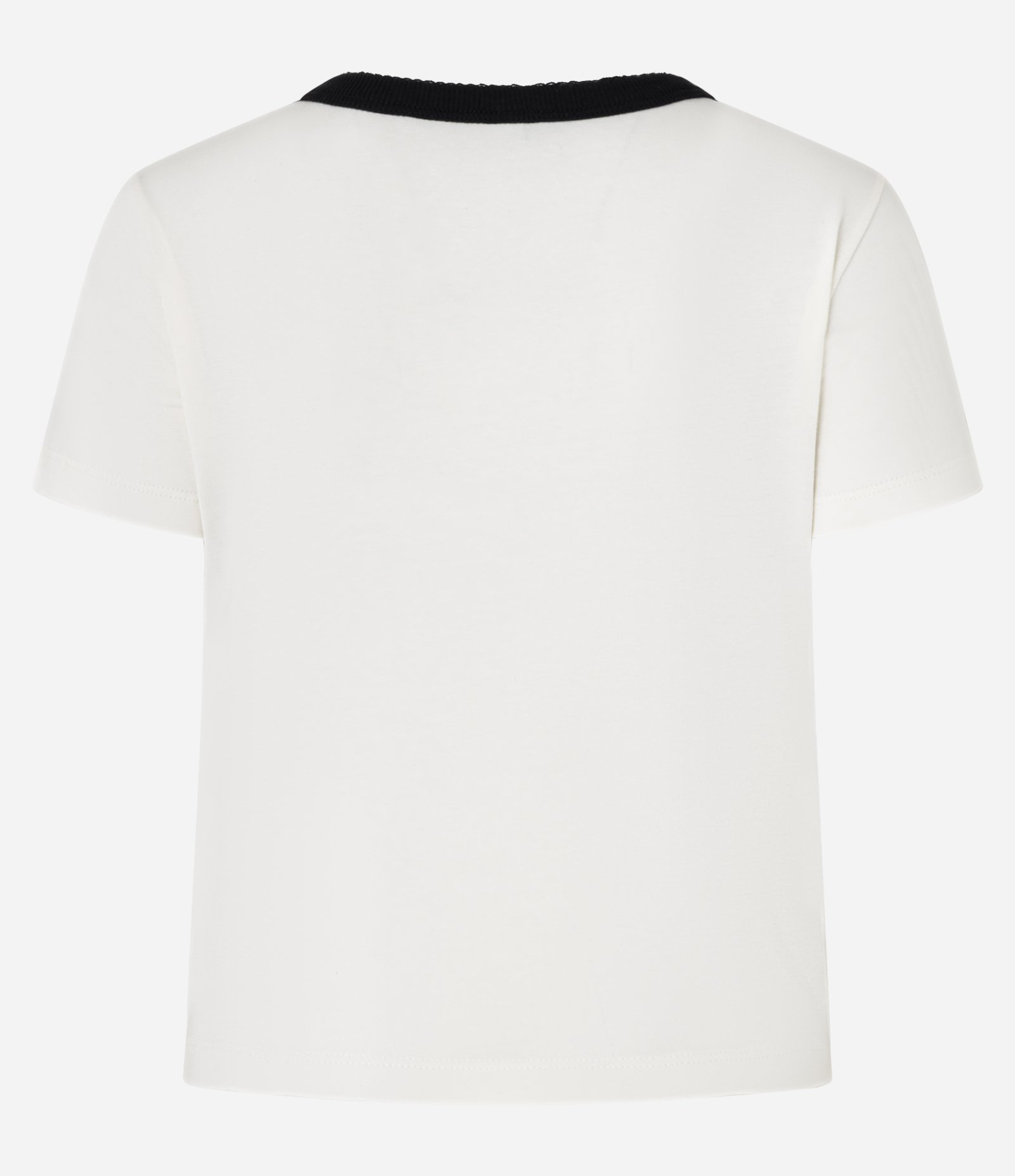 Blusa Baby Look em Algodão com Gola Contrastante e Estampa State Of Mind Branco 5