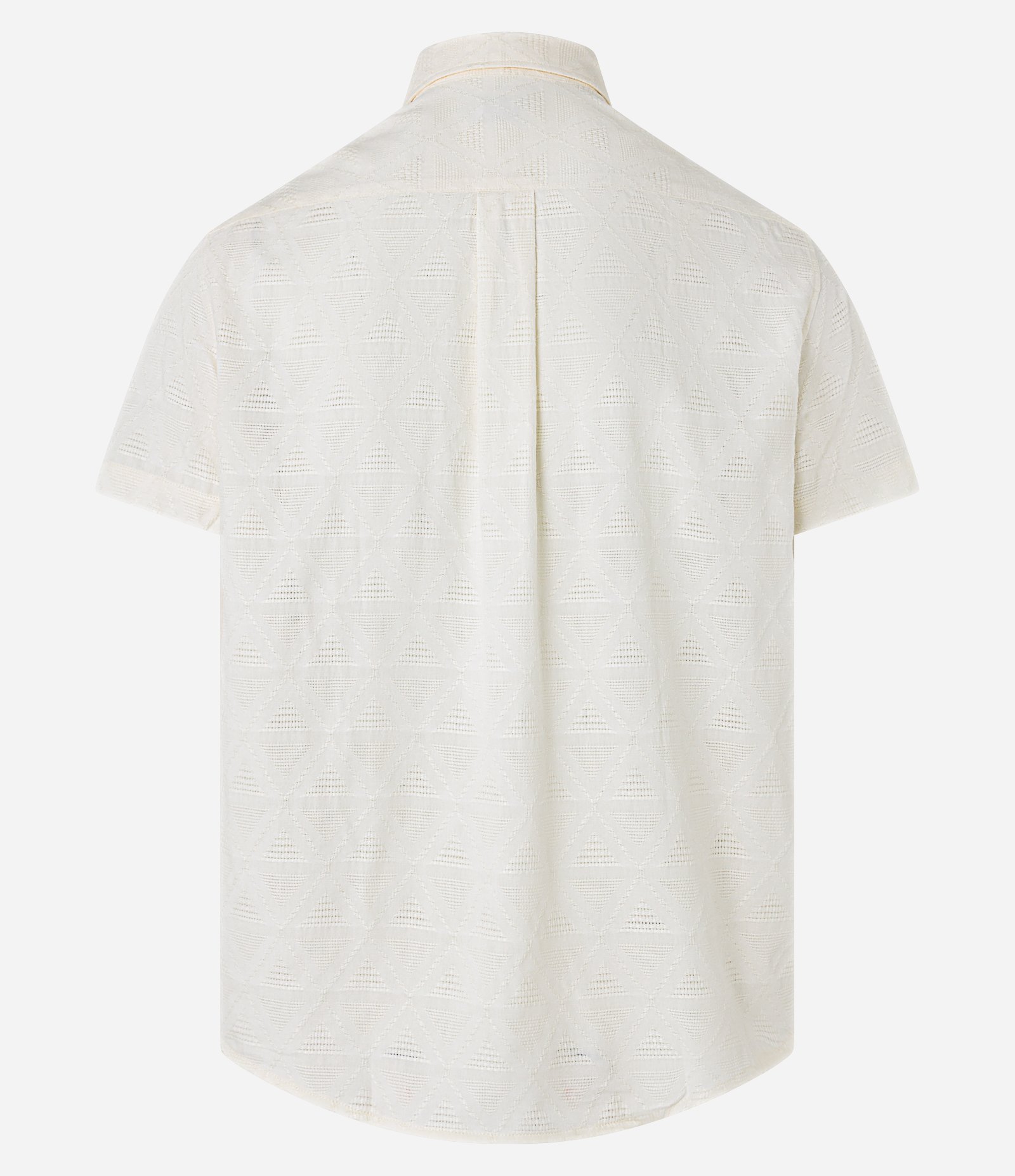 Camisa Regular em Viscose com Textura de Losangos Off White 9