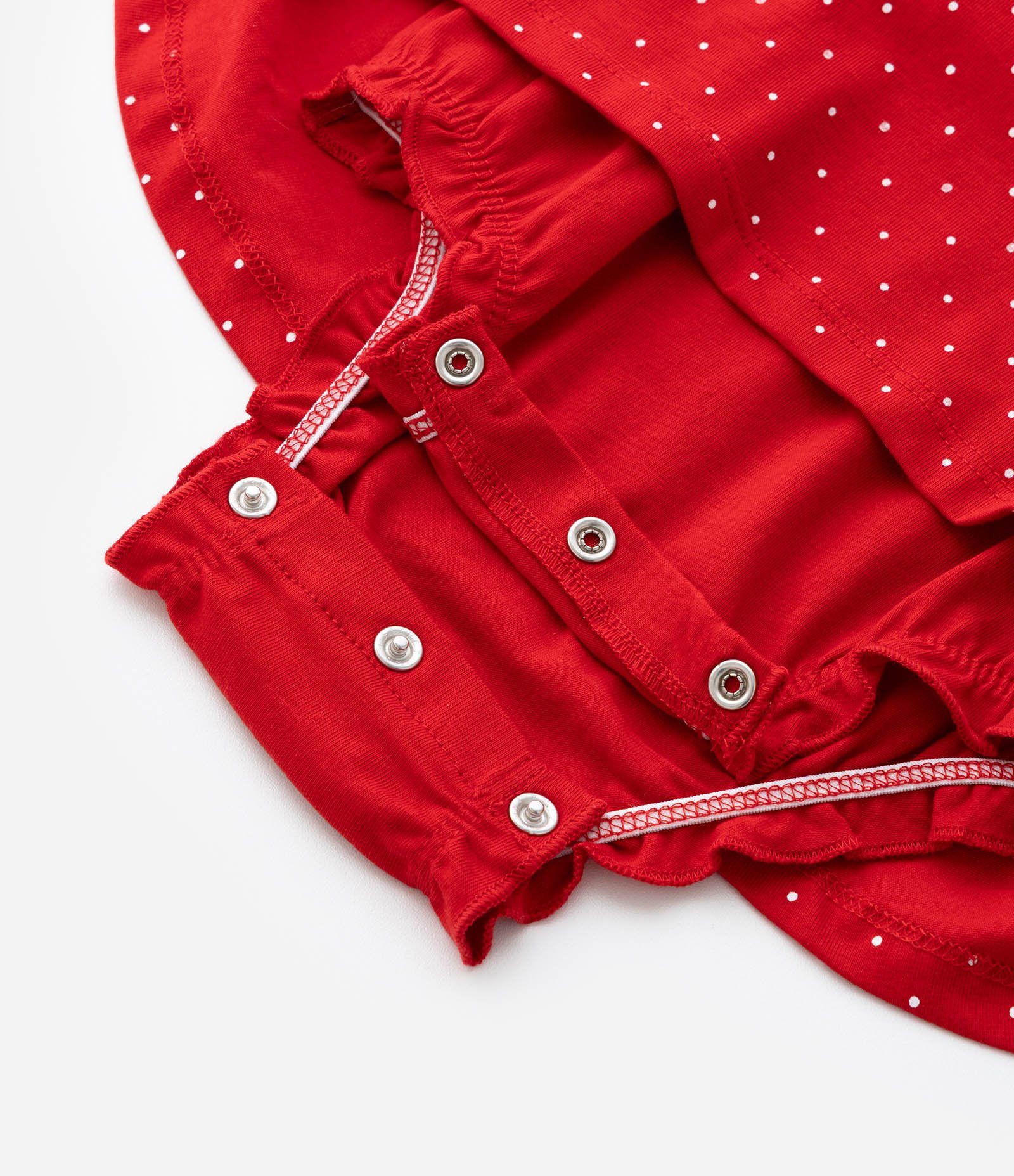 Vestido Body Infantil com Estampa Poá e Bordado de Cereja com Rostinho - Tam 0 a 18 meses Vermelho 8