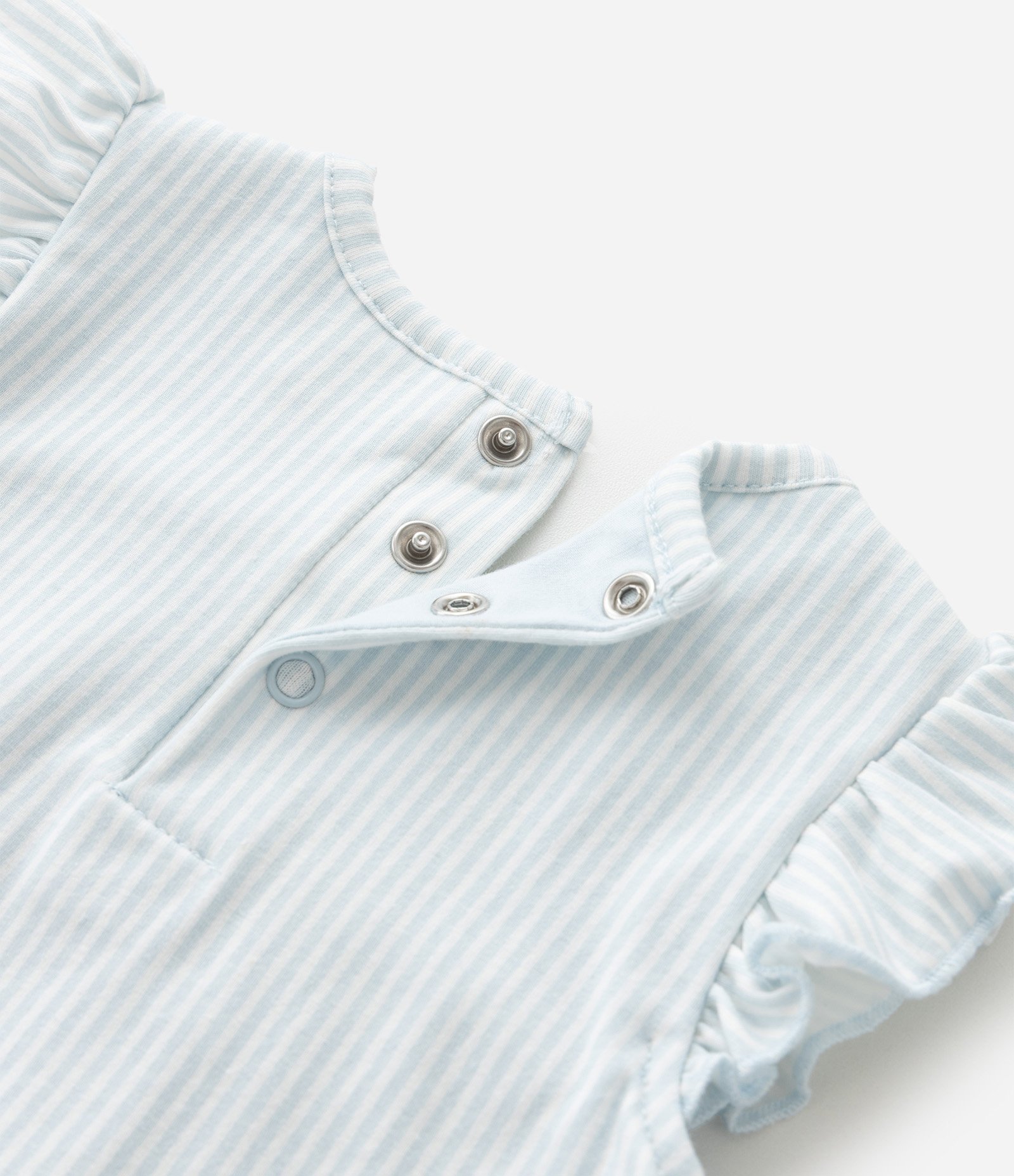 Vestido Body Infantil com Estampa de Listras e Bordado de Estrela com Rostinho - Tam 0 a 18 Meses Azul 4