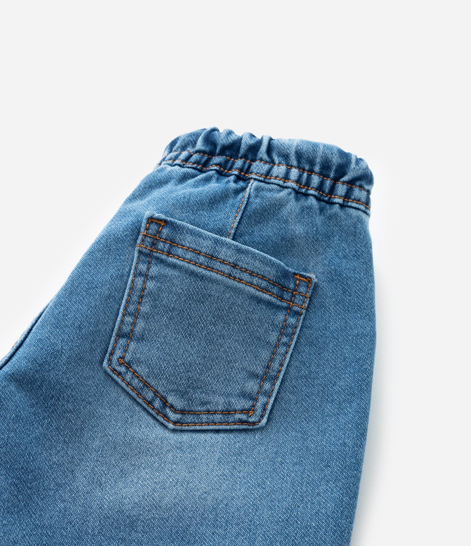 Calça Reta Infantil em Jeans com Amarração - Tam 1 a 6 Anos Azul 3
