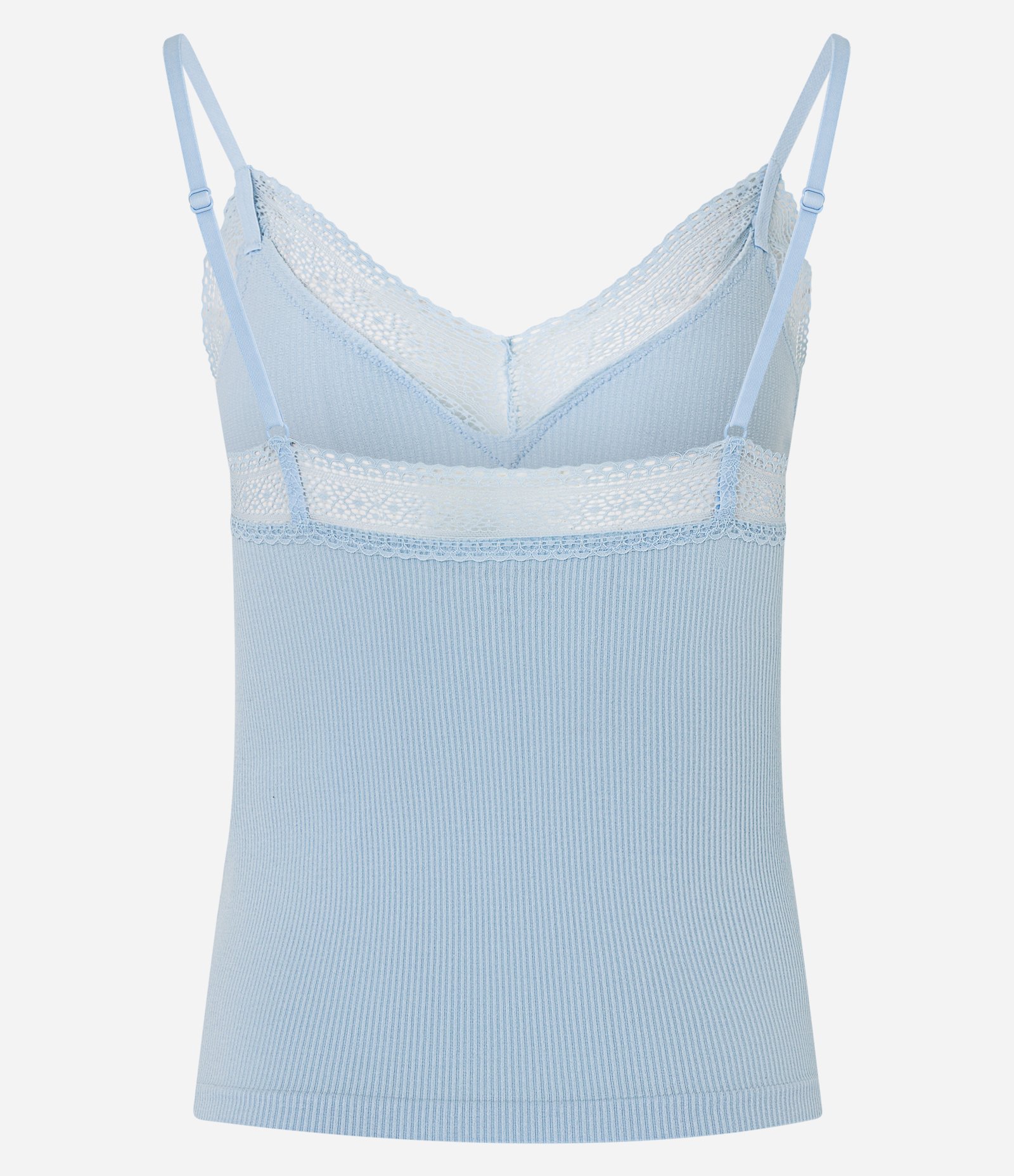 Blusa de Pijama Seamless com Rendinha Azul 3