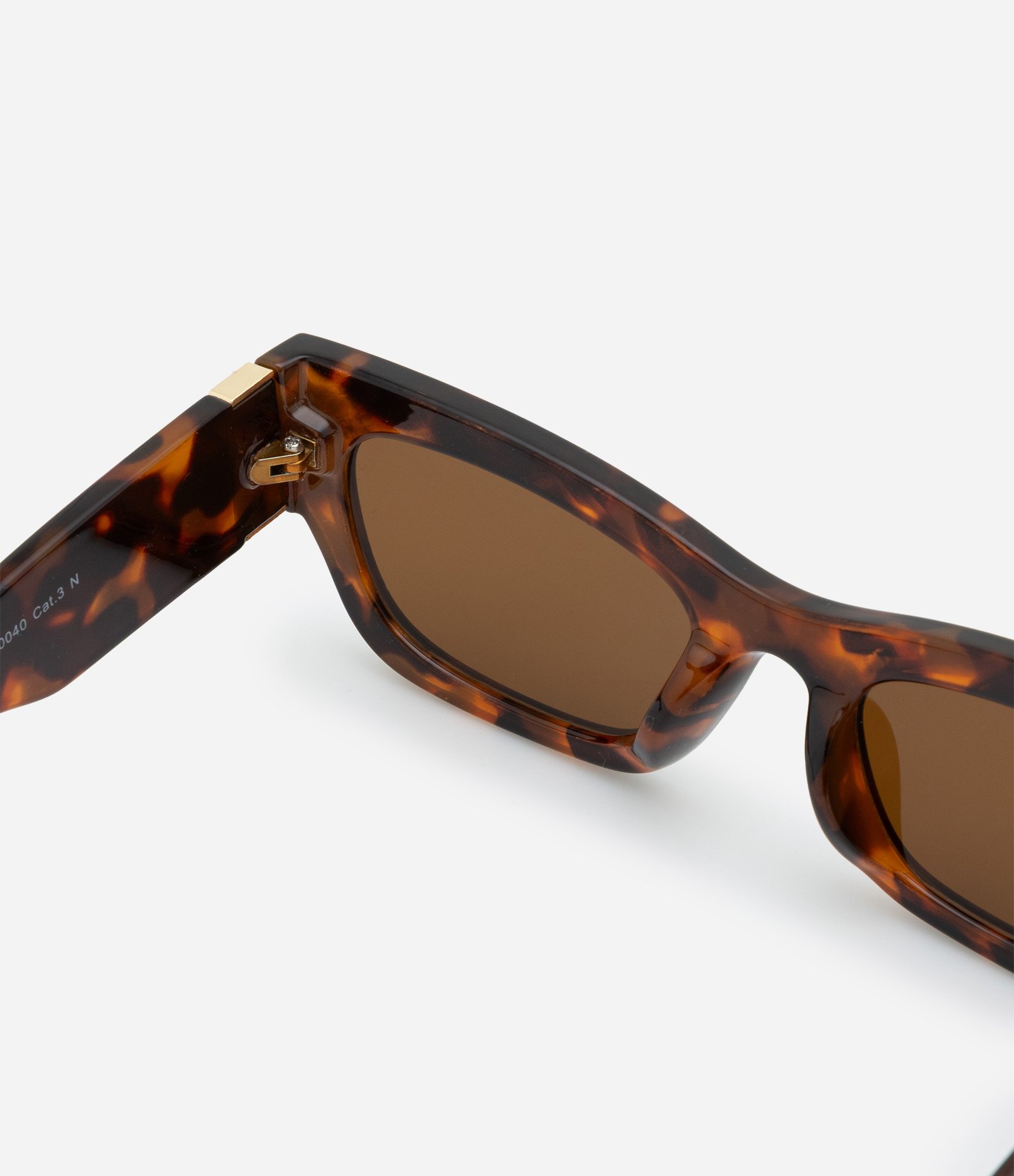Óculos de Sol Gateado Quadrado com Hastes Largas e Estampa Tartaruga Marrom 4