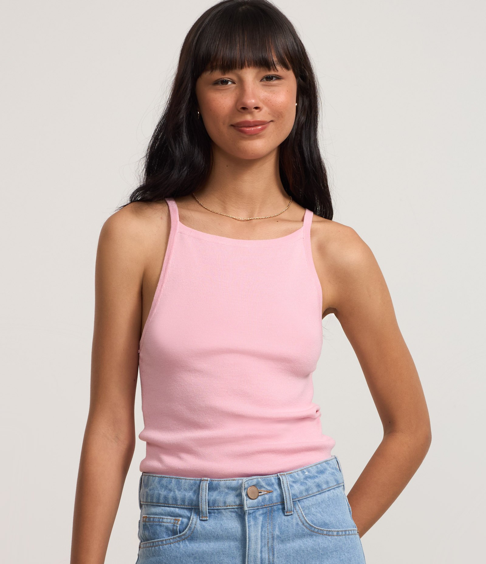 Blusa em Tricô com Lacinhos nas Costas Rosa 1