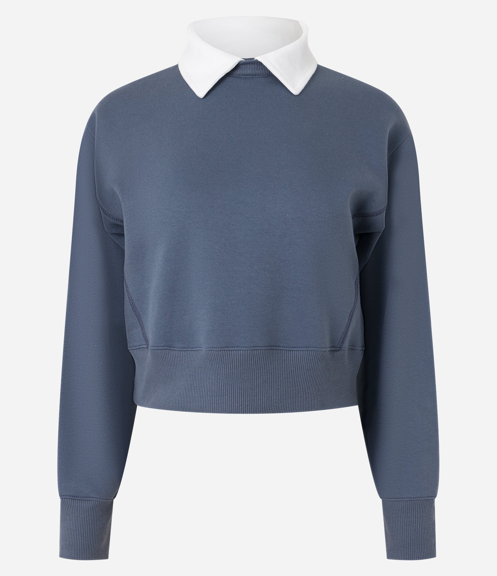 Moletom com Forro em Felpa e Golinha Polo Contrastante Azul 5