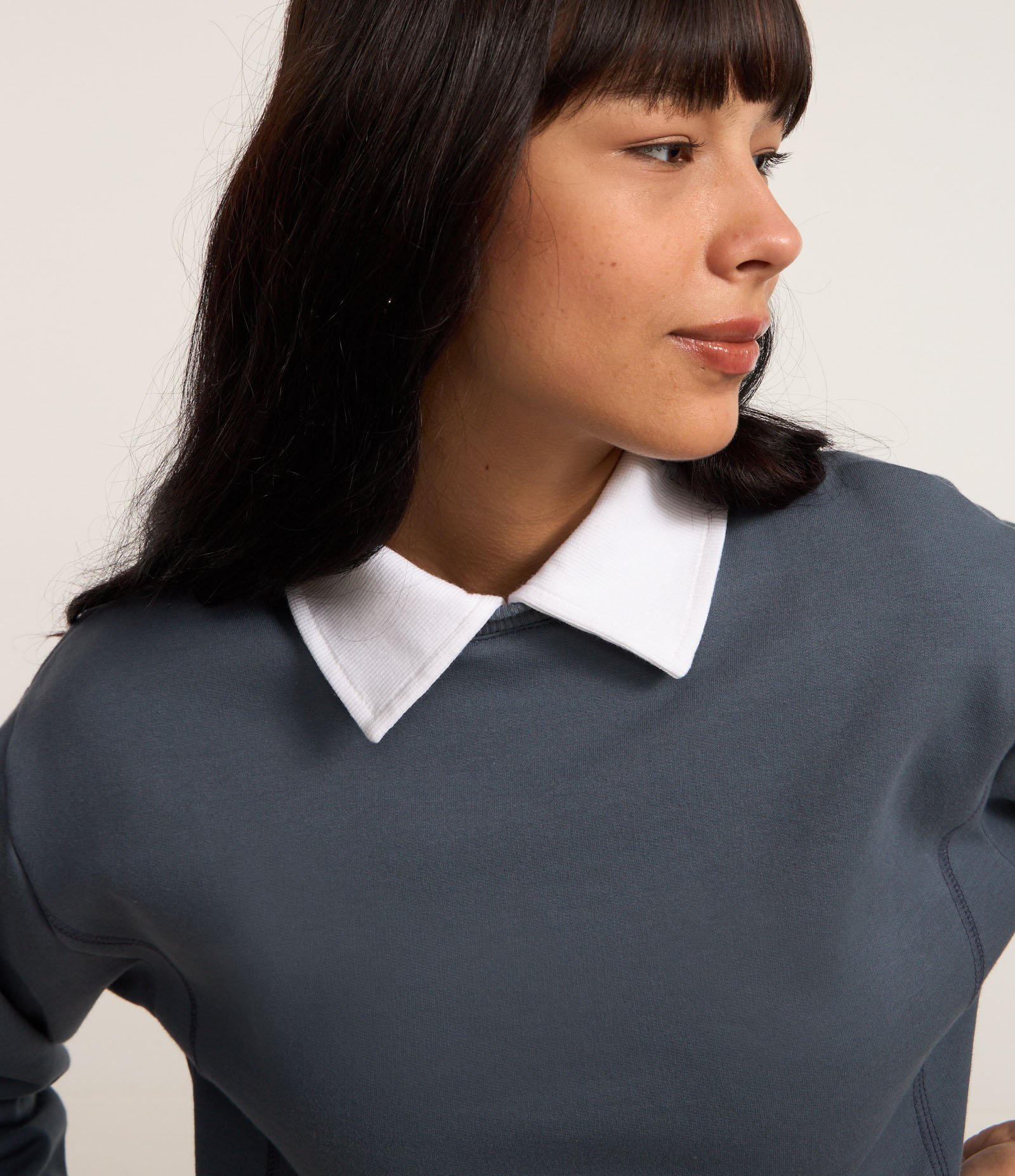 Moletom com Forro em Felpa e Golinha Polo Contrastante Azul 4