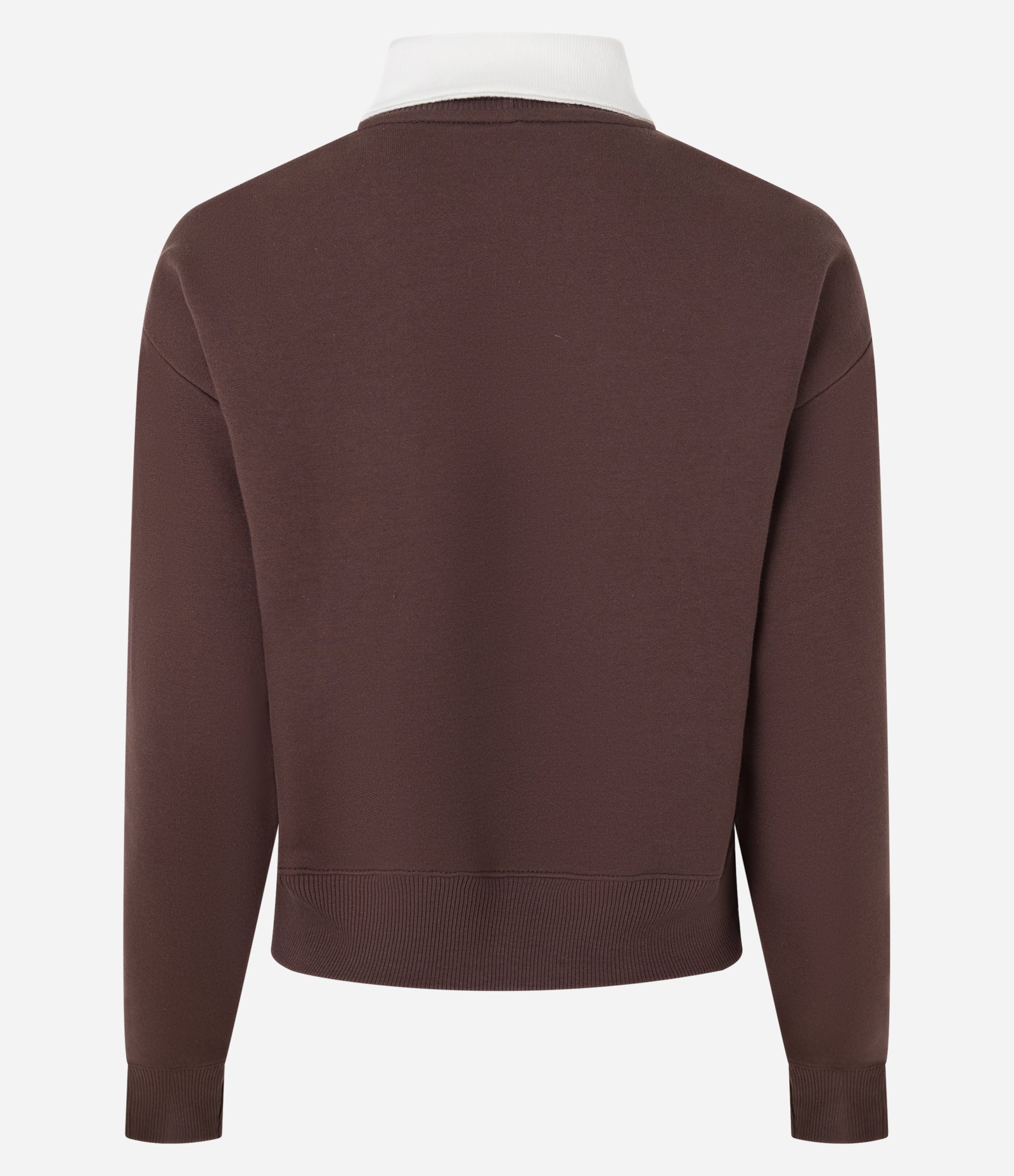 Moletom com Forro em Felpa e Golinha Polo Contrastante Marrom 6