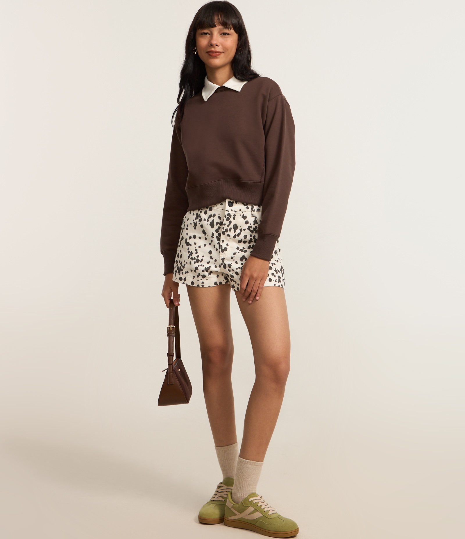 Moletom com Forro em Felpa e Golinha Polo Contrastante Marrom 2