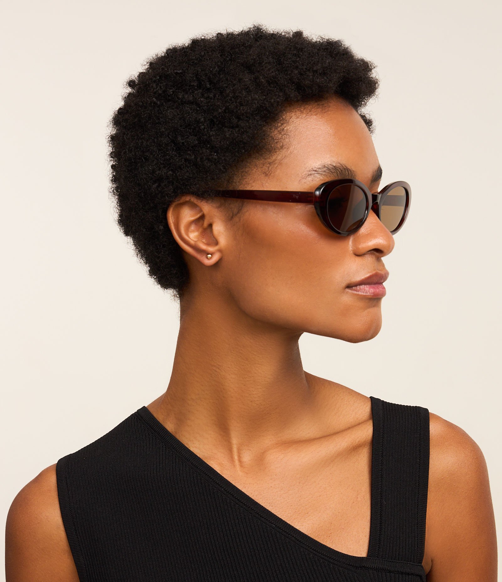 Óculos de Sol Redondo com Lente Marrom Marrom 1