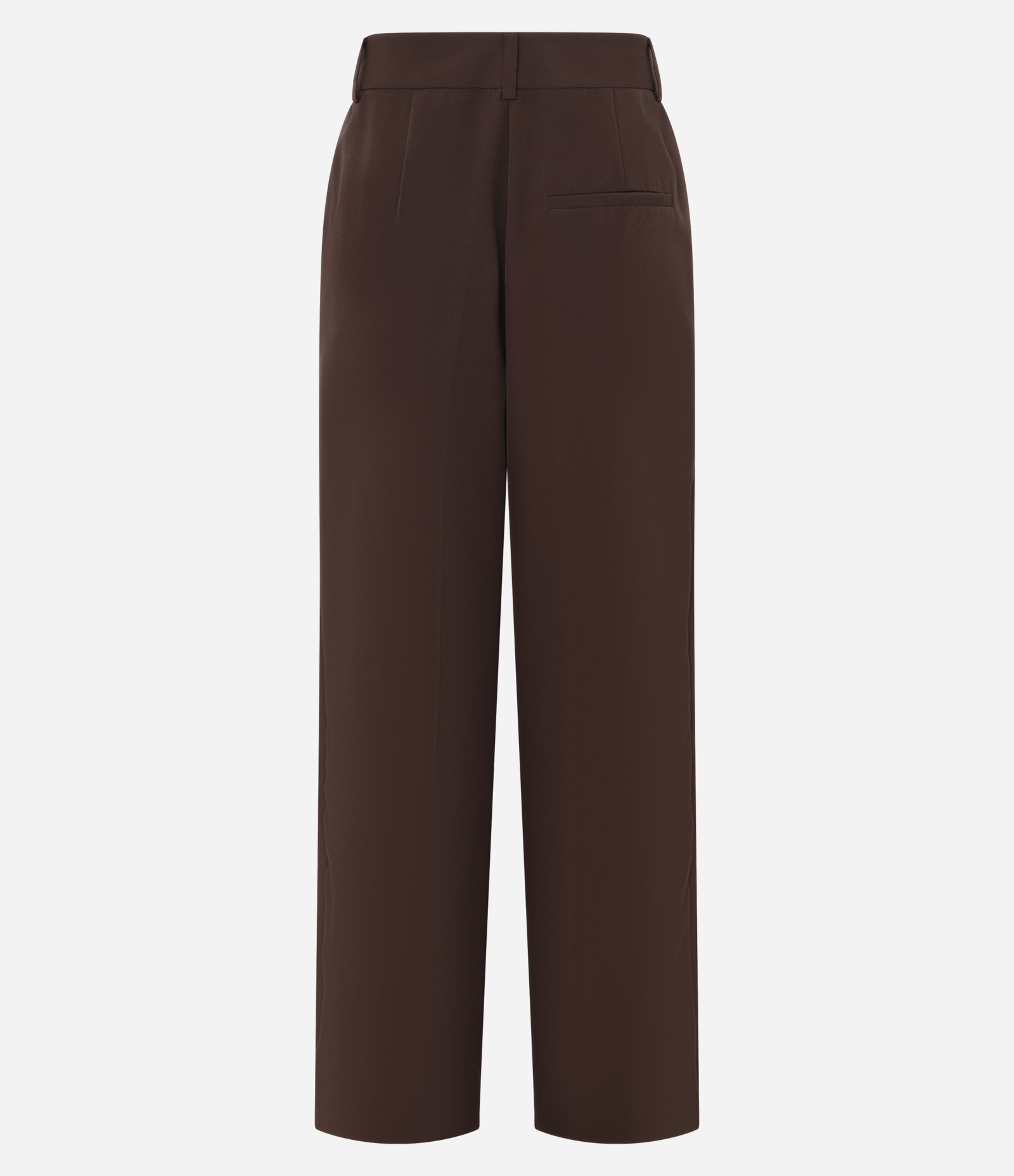Calça Pantalona com Corte Alfaiatado e Pregas Marrom 7