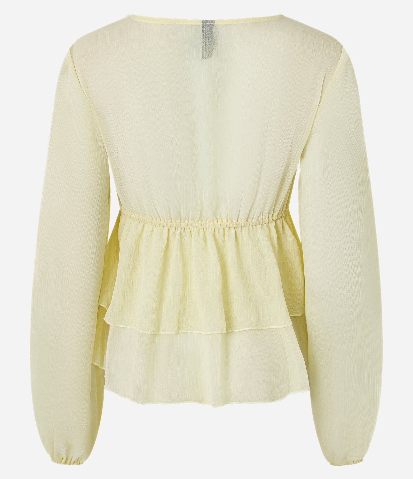 Blusa com Amarração Frontal e Manga Longa Ajustada Amarelo 5