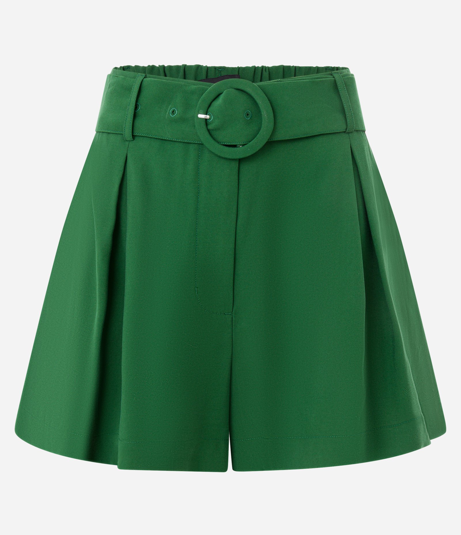Short Alfaiatado em Viscose com Cinto de Fivela Argola Verde 7