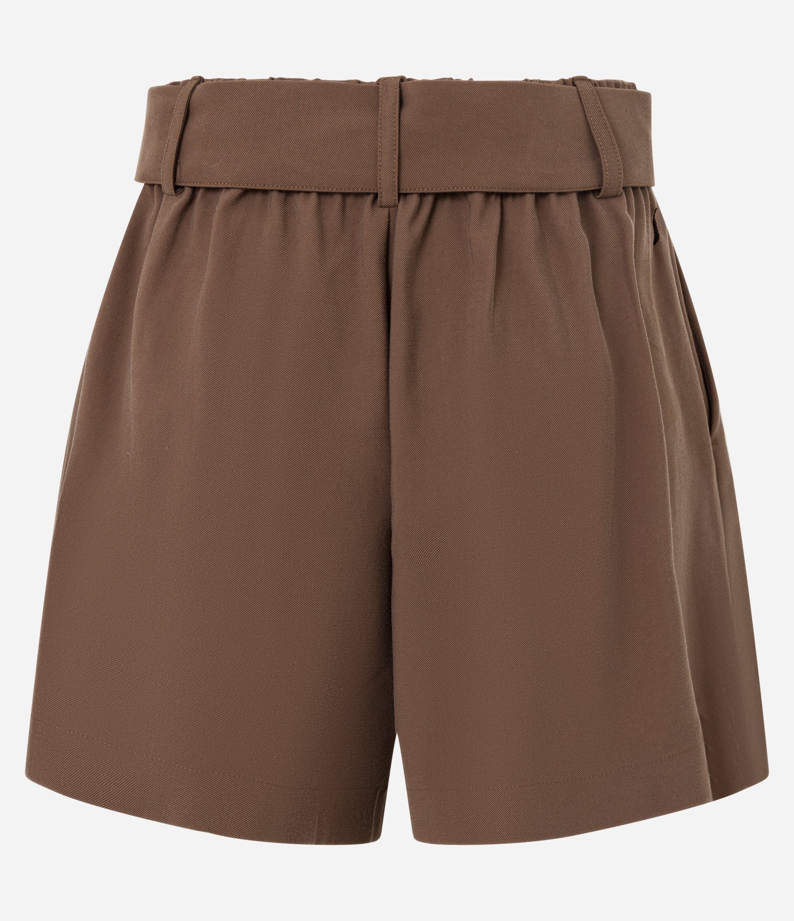 Short Alfaiatado em Viscose com Cinto de Fivela Argola Marrom 8