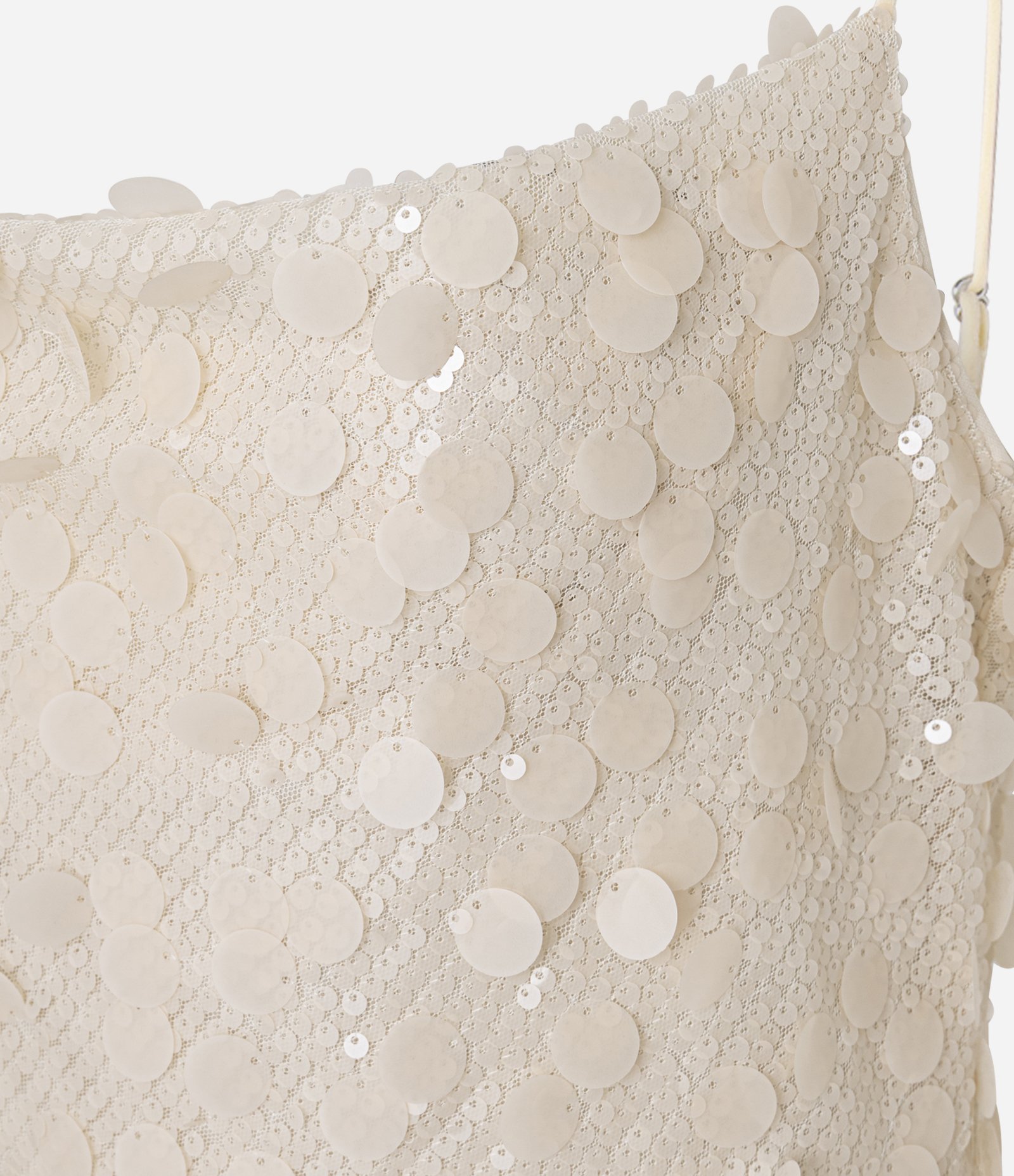 Vestido Curto em Paetê Misto com Decote Degagê Bege 7