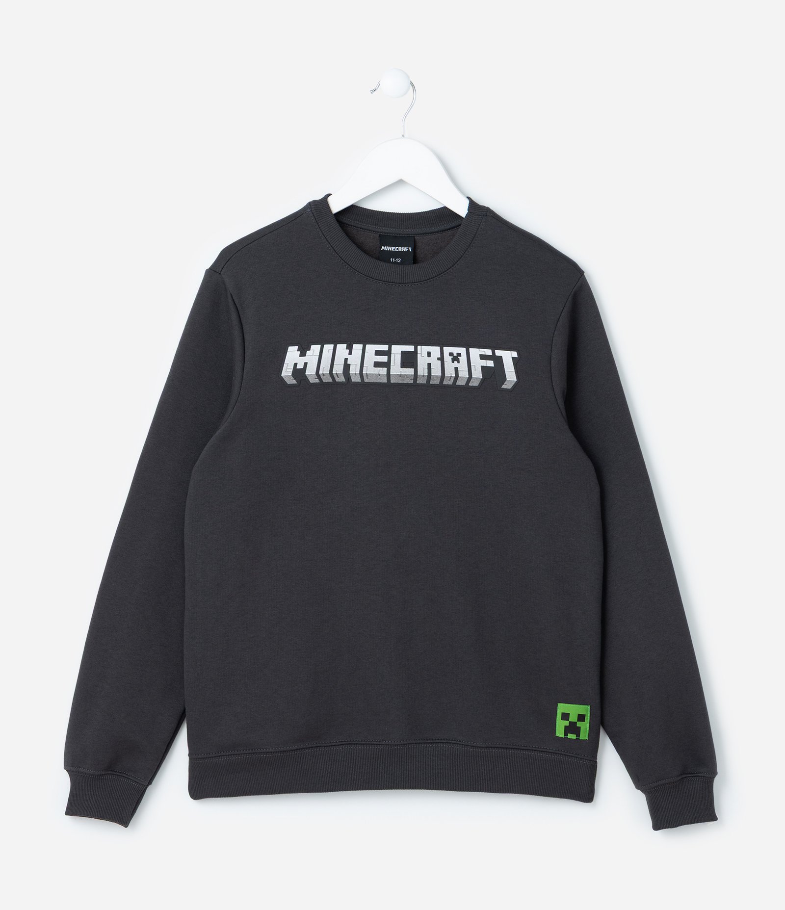 Casaco Infantil em Moletom com Estampa Minecraft - Tam 5 a 14 Anos Cinza 1